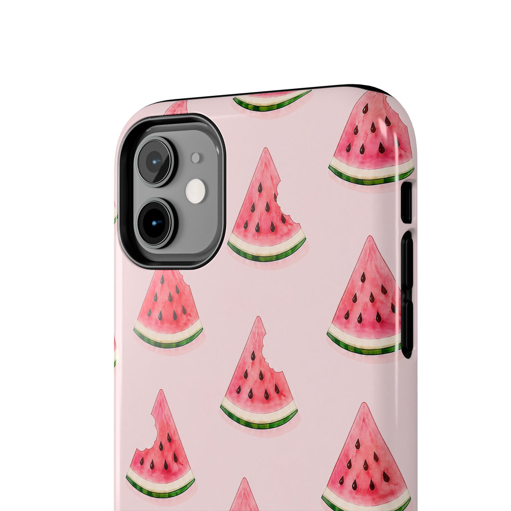 Watermelon Slice Tough Phone Case — Pink Fruit Pattern, Summer Phone Cover