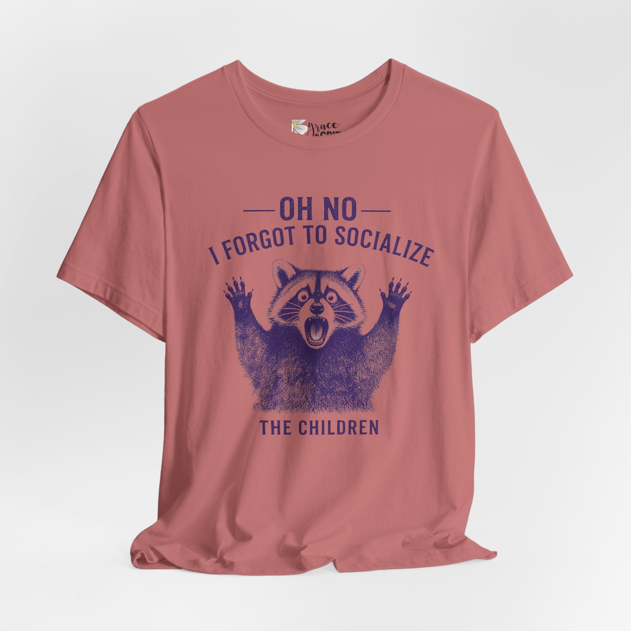 Oh No I Forgot To Socialize The Children T-Shirt — Funny Raccoon Graphic Tee