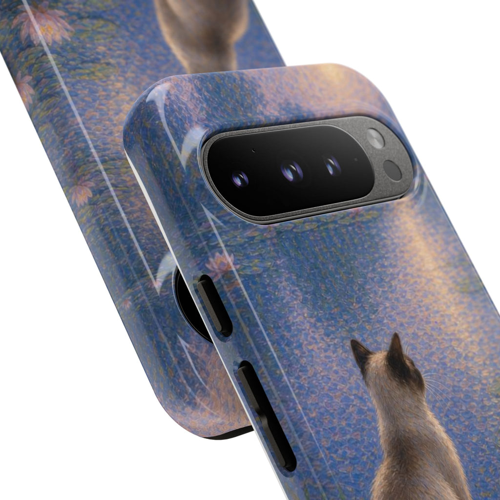 Cat Moonlight Phone Case — Serene Siamese by Lily Pond