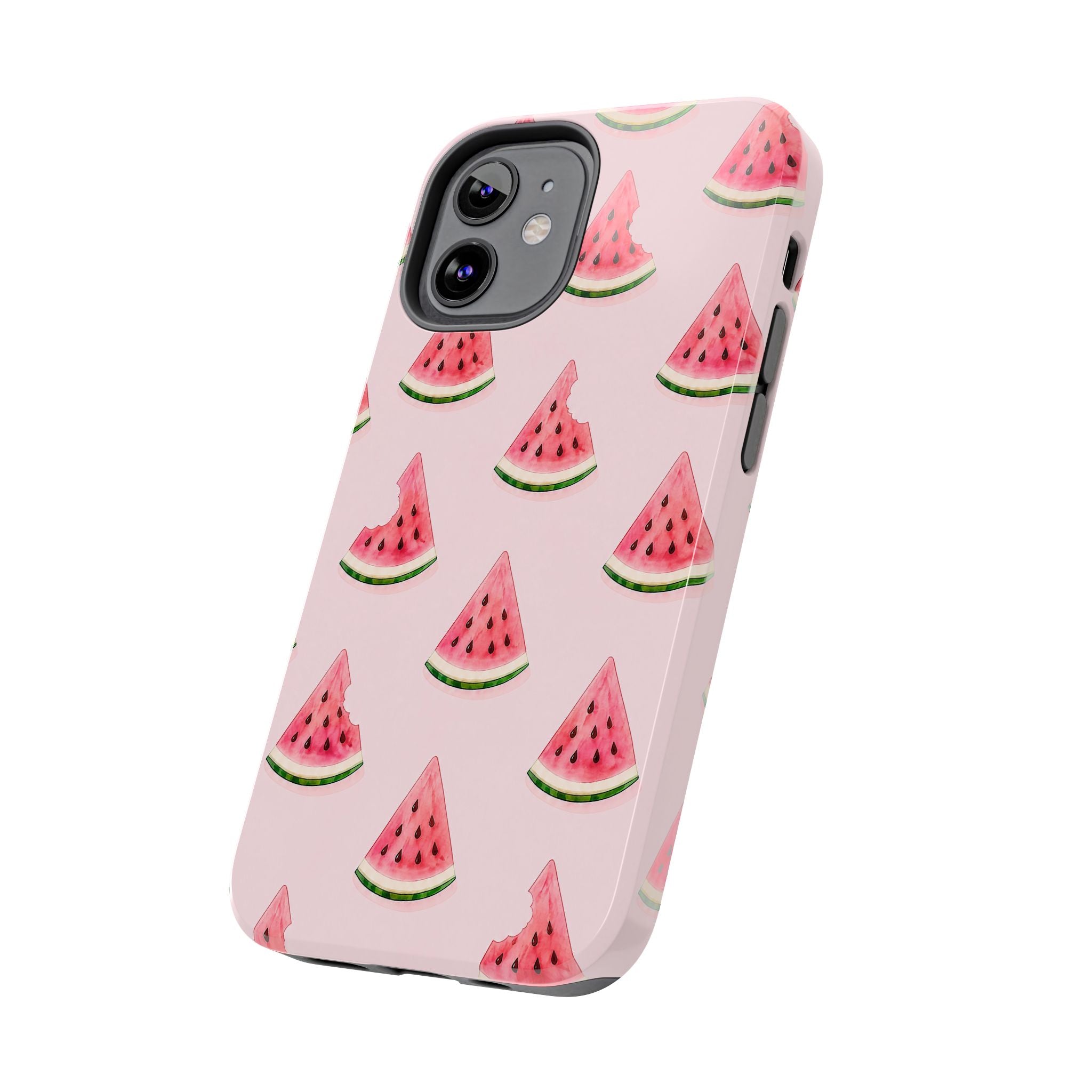 Watermelon Slice Tough Phone Case — Pink Fruit Pattern, Summer Phone Cover