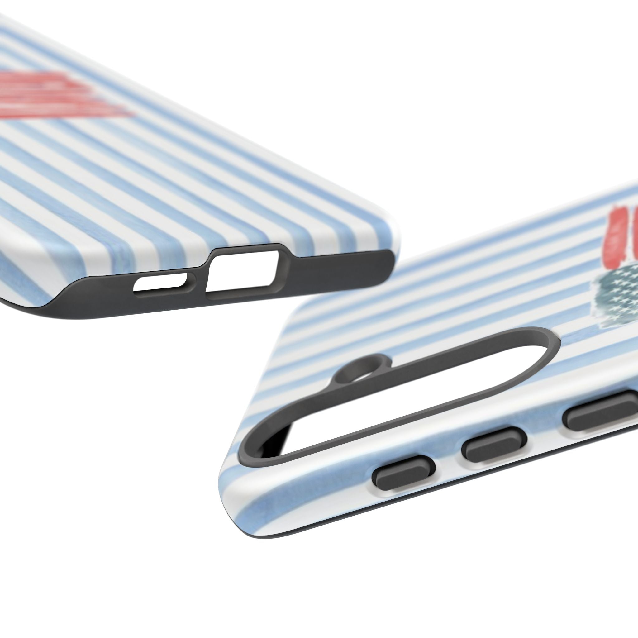 American Flag Watercolor Phone Case - Blue Stripe Tough Case