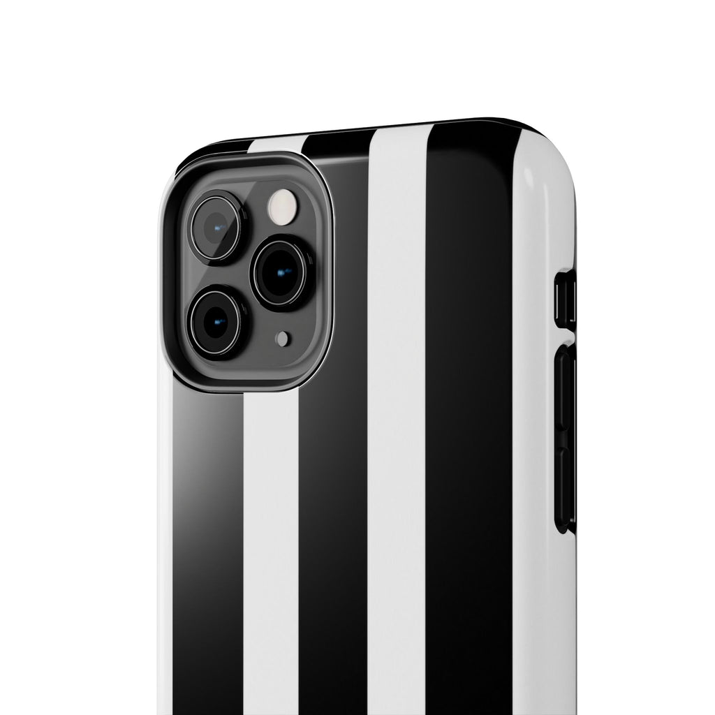 Black & White Bold Stripe Phone Case — Tough Protective Cover
