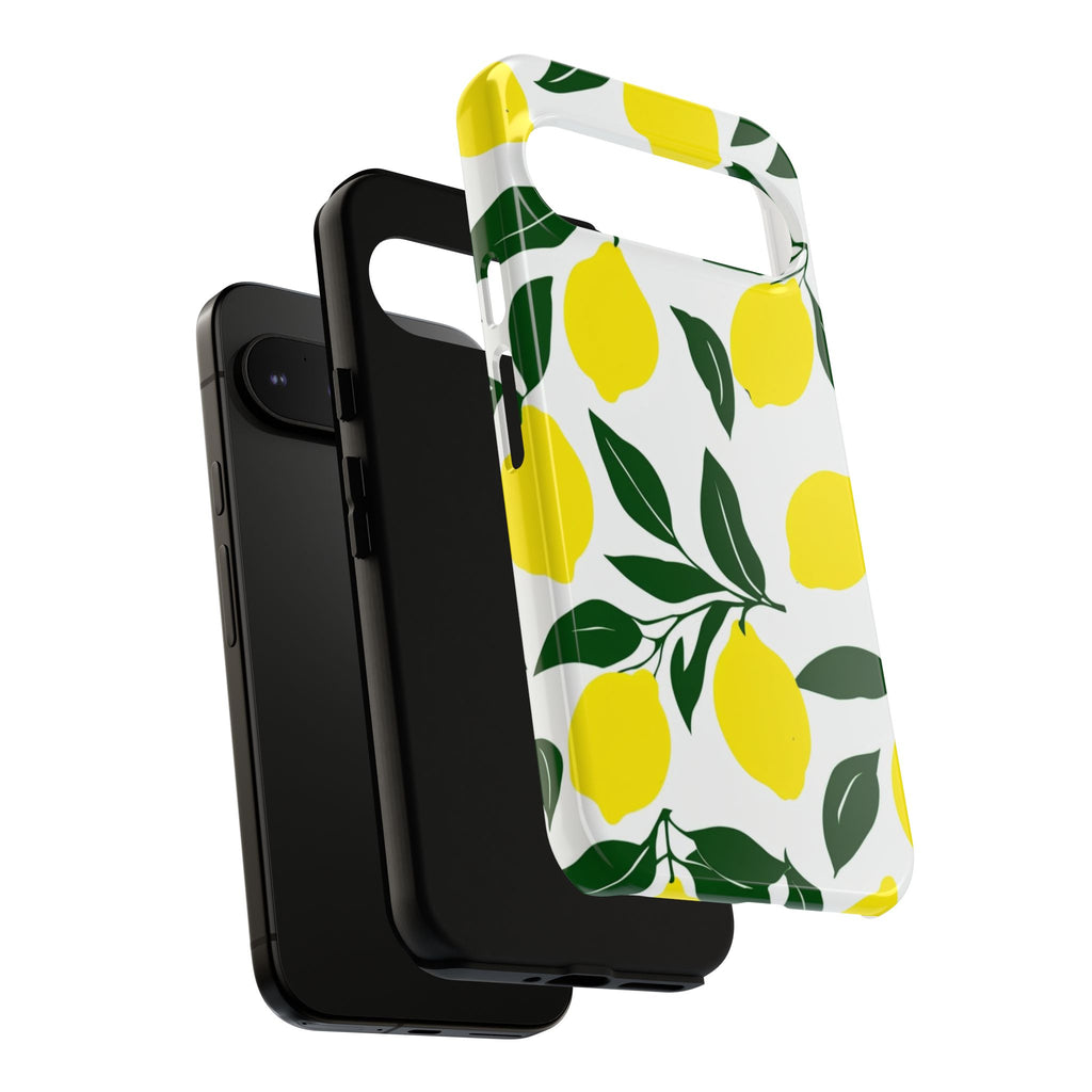 Lemon Pattern Tough Phone Case — Bright Citrus Protective Cover