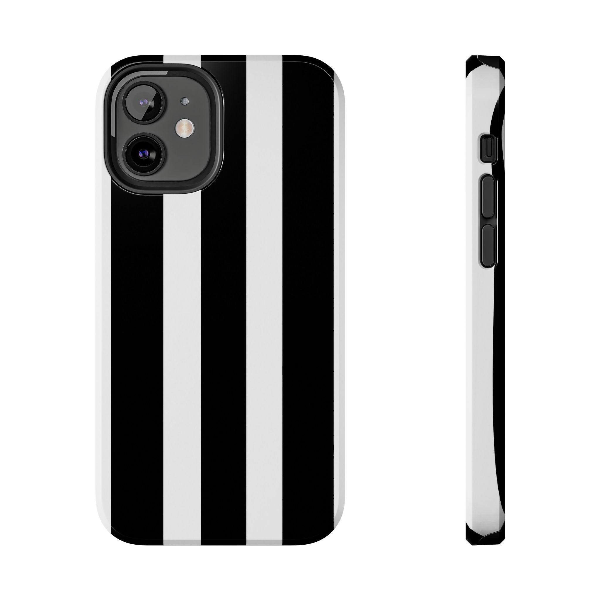 Black & White Bold Stripe Phone Case — Tough Protective Cover