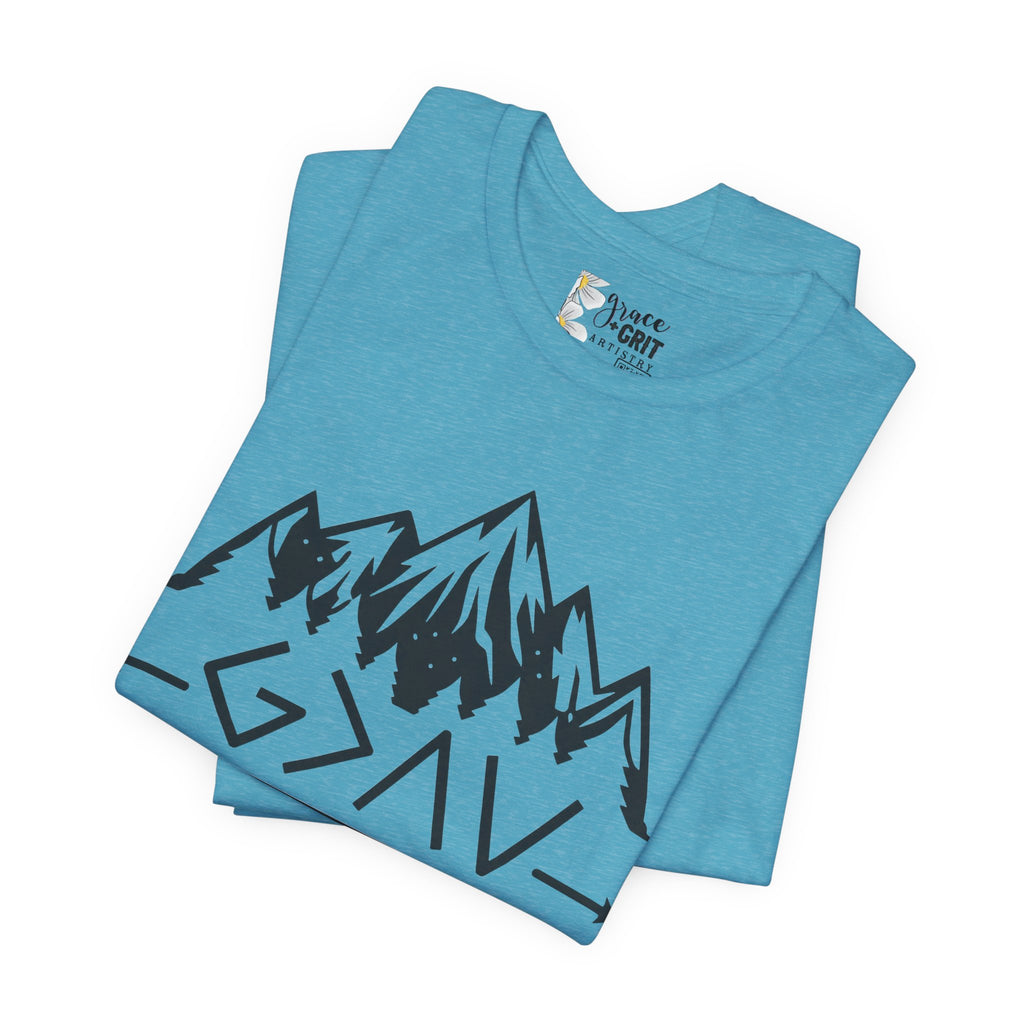 Mountain Camp Tee – Geometric Adventure Graphic T-Shirt
