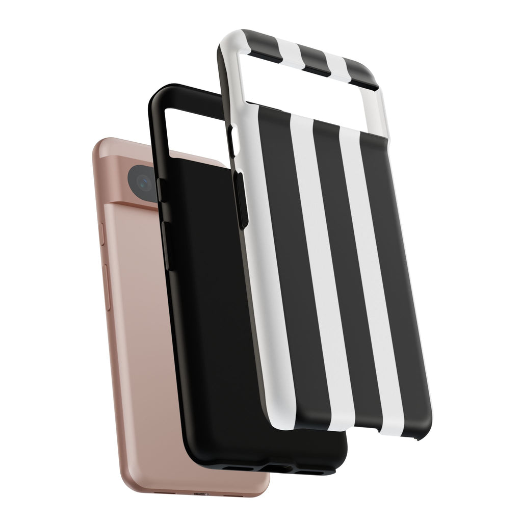 Black & White Vertical Stripe Phone Case — Tough Protective iPhone Cover