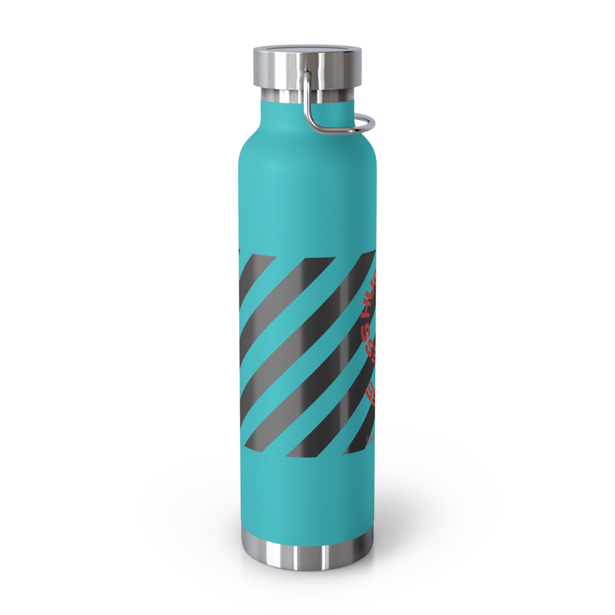 22oz Vacuum Water Bottle — Striped ‘Coffee, Hustle, More’ Insulated Stainless Flask