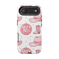 Pink Cowboy Boots & Disco Balls Tough Phone Case