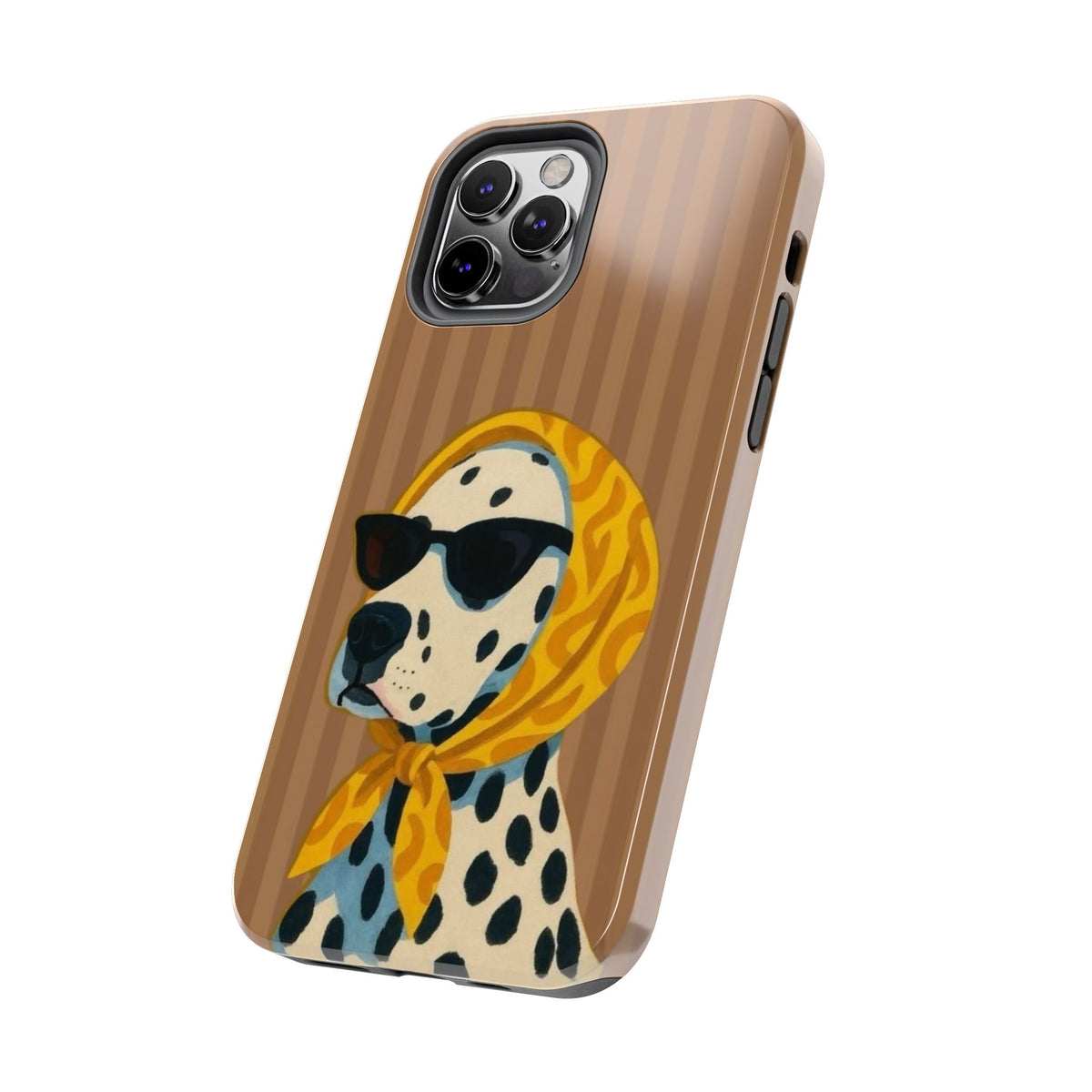 Dalmatian in Scarf Tough Phone Case — Retro Dog Print Protective Cover