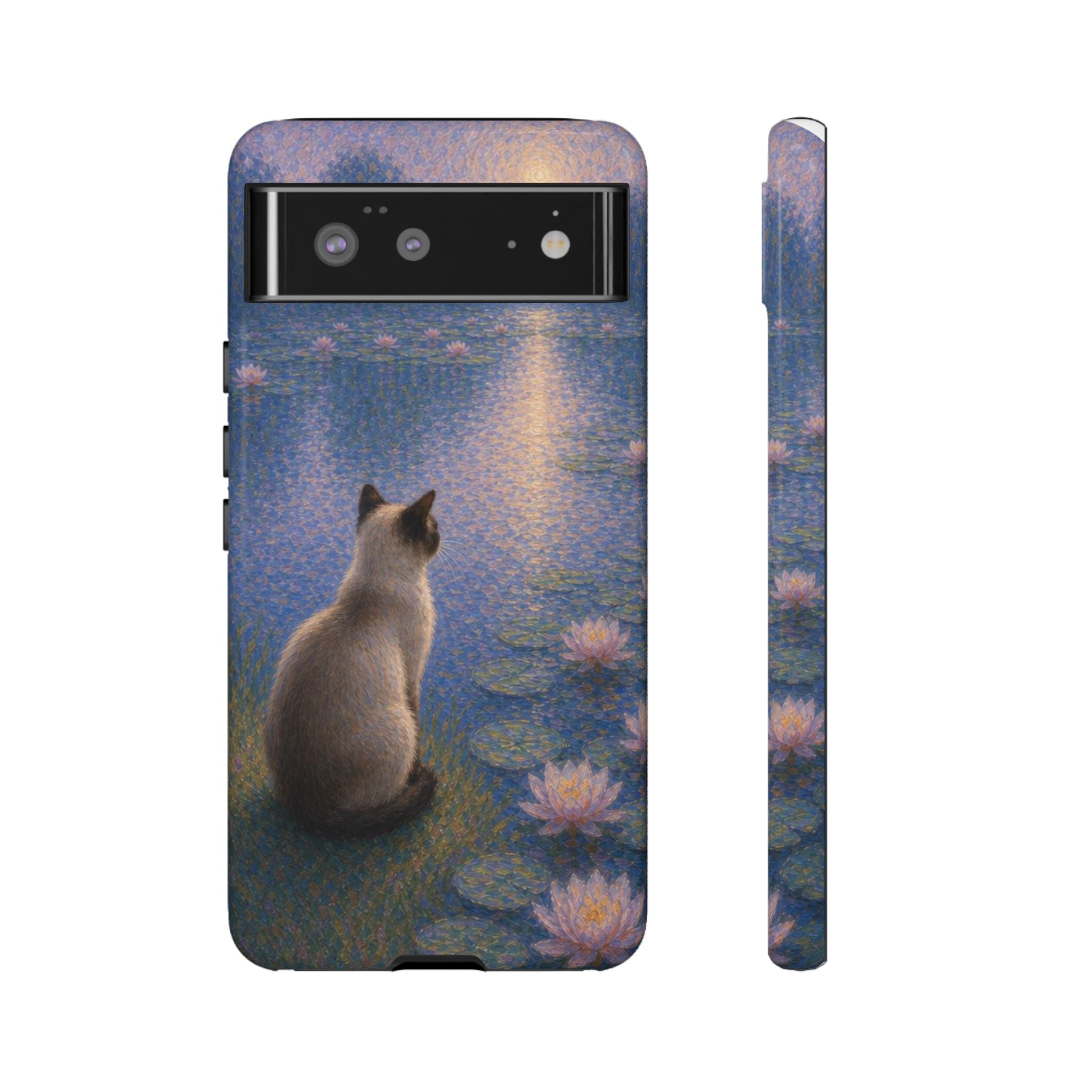 Cat Moonlight Phone Case — Serene Siamese by Lily Pond