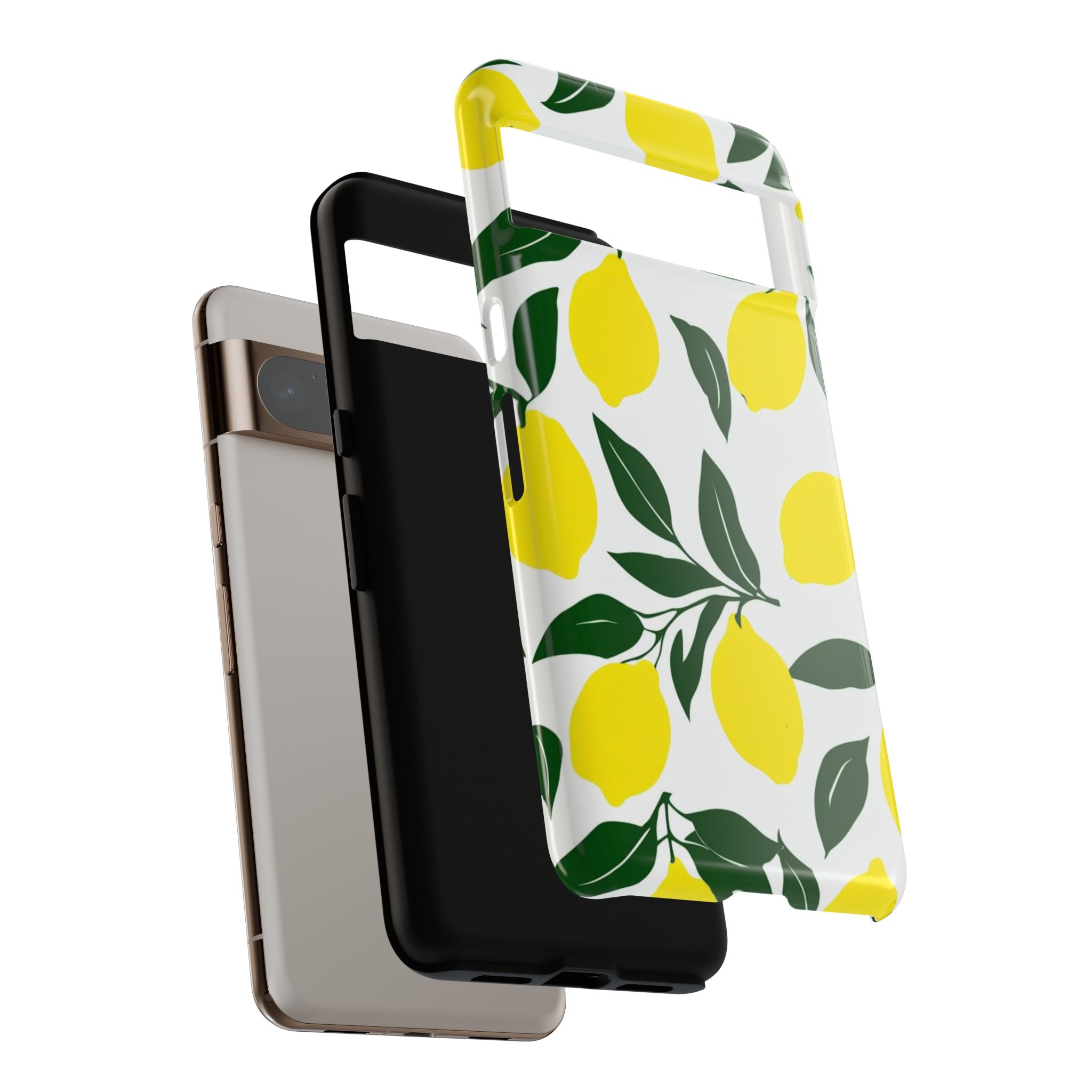 Lemon Pattern Tough Phone Case — Bright Citrus Protective Cover