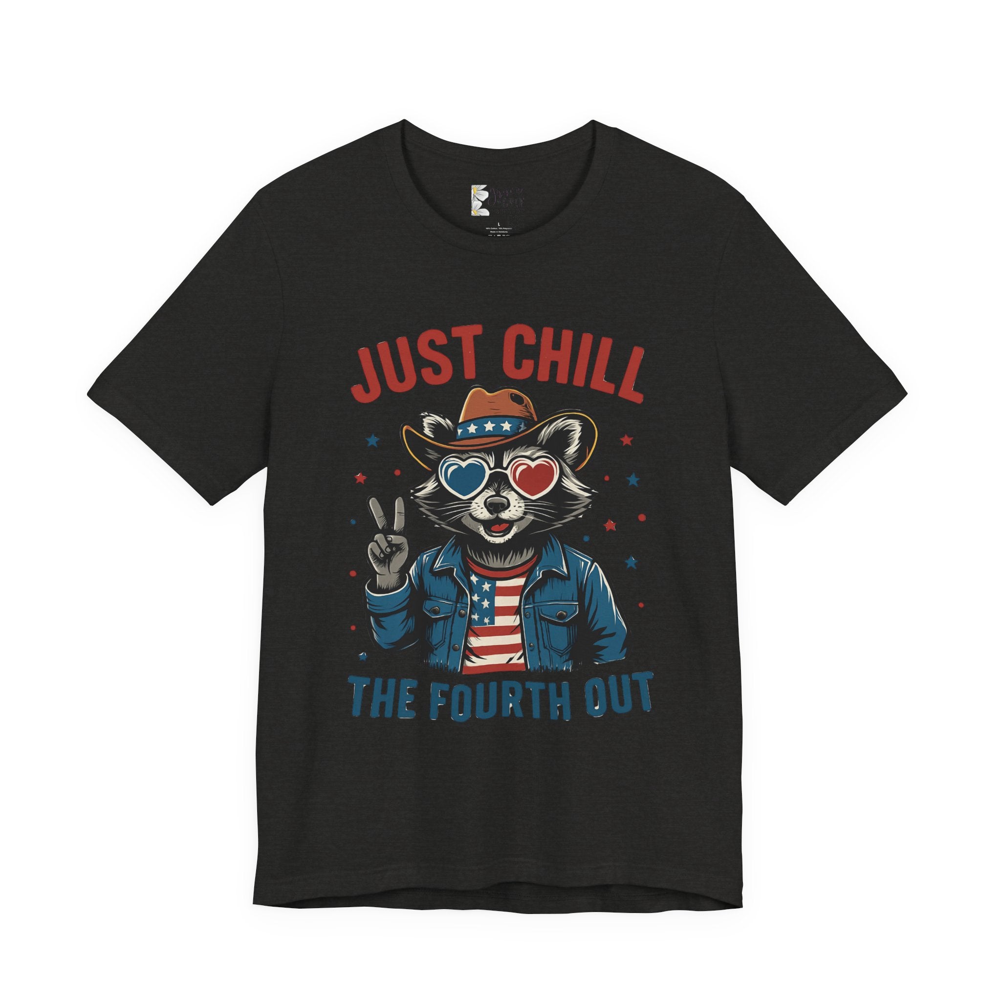 Just Chill The Fourth Out Tee — Patriotic Raccoon 4th of July T-Shirt