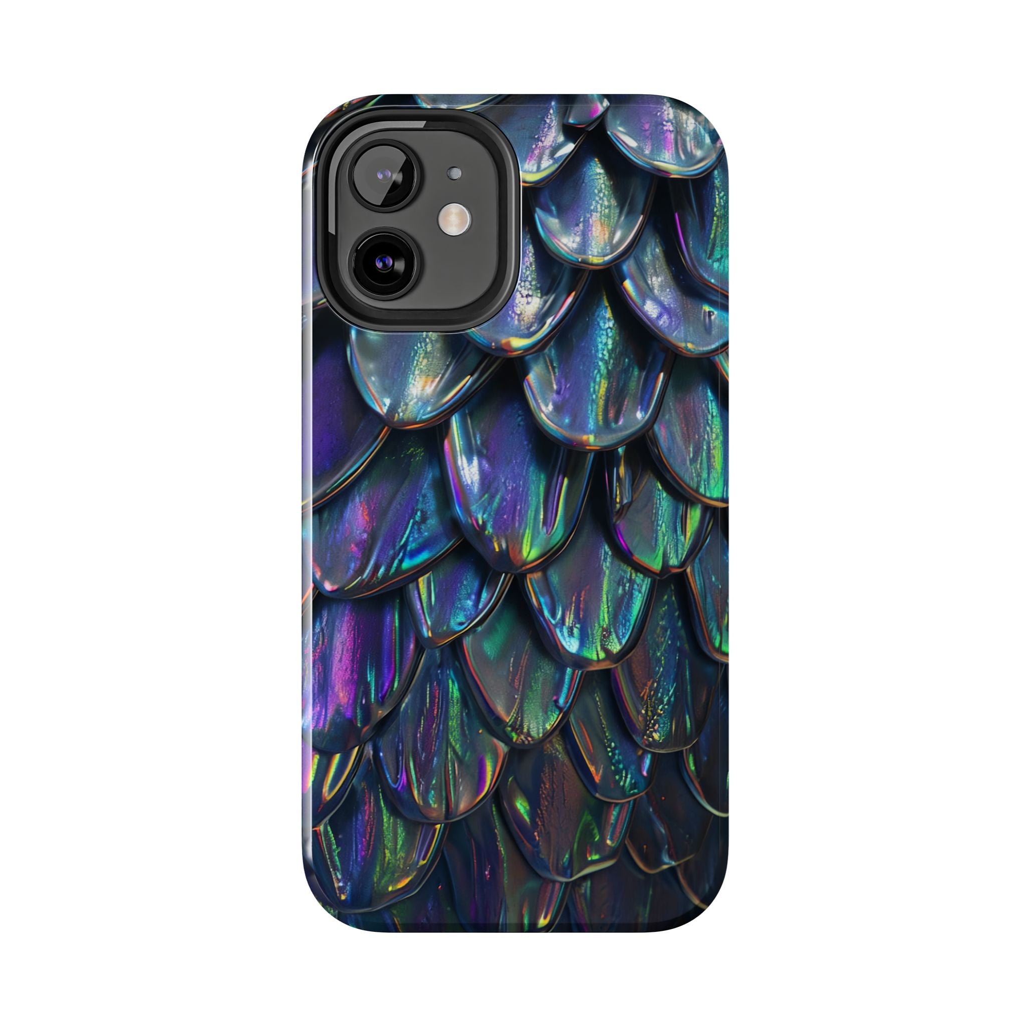 Holographic Mermaid Scale Tough Phone Case — Iridescent Protective Phone Cover