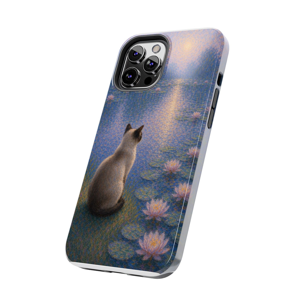 Siamese Cat by Moonlight Tough Phone Case – Waterlily Dream Protective Cover