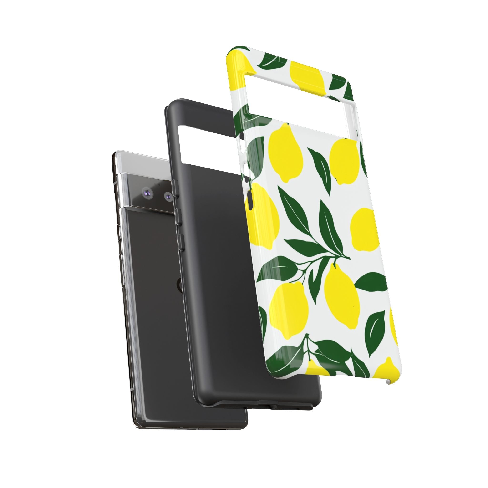Lemon Pattern Tough Phone Case — Bright Citrus Protective Cover