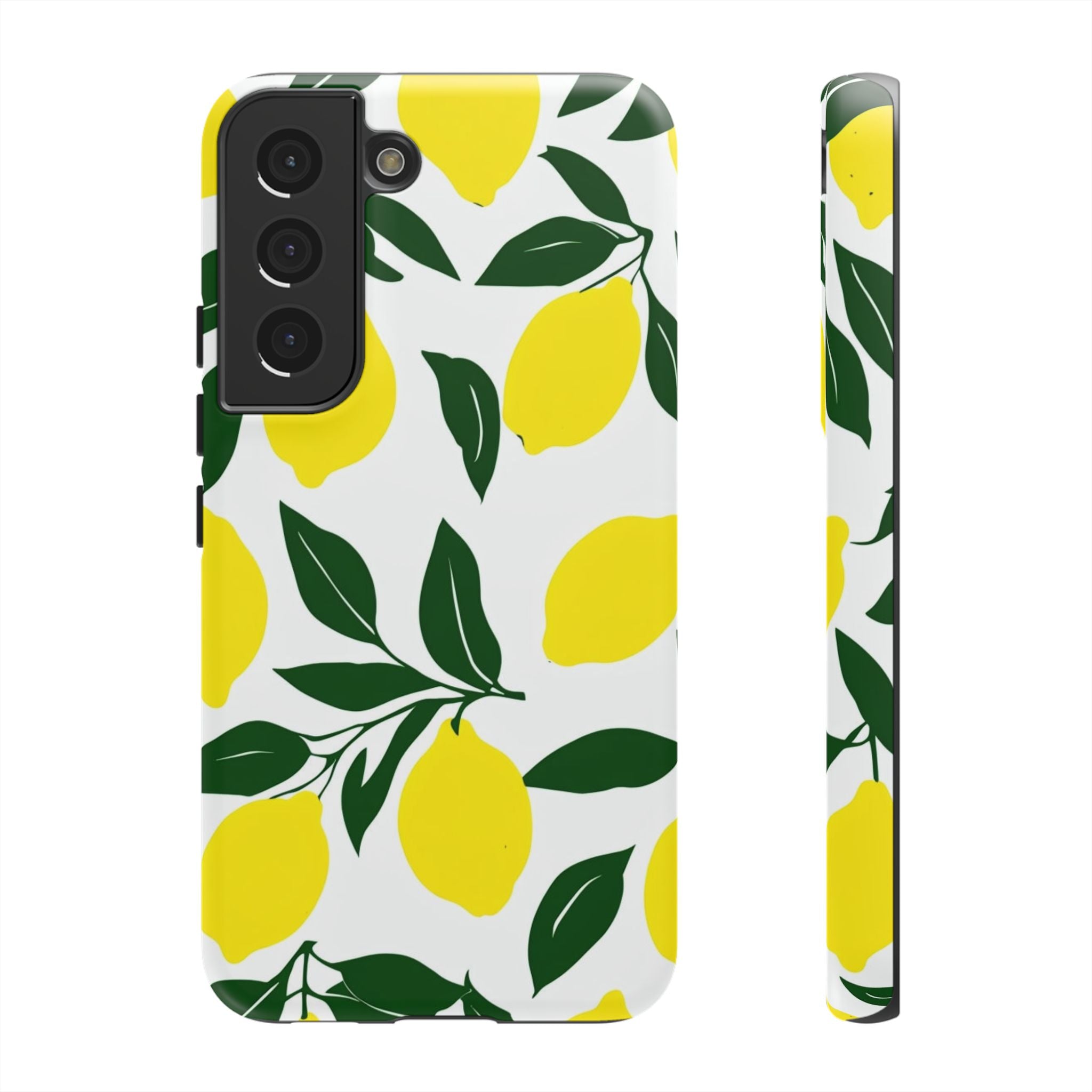 Lemon Pattern Tough Phone Case — Bright Citrus Protective Cover