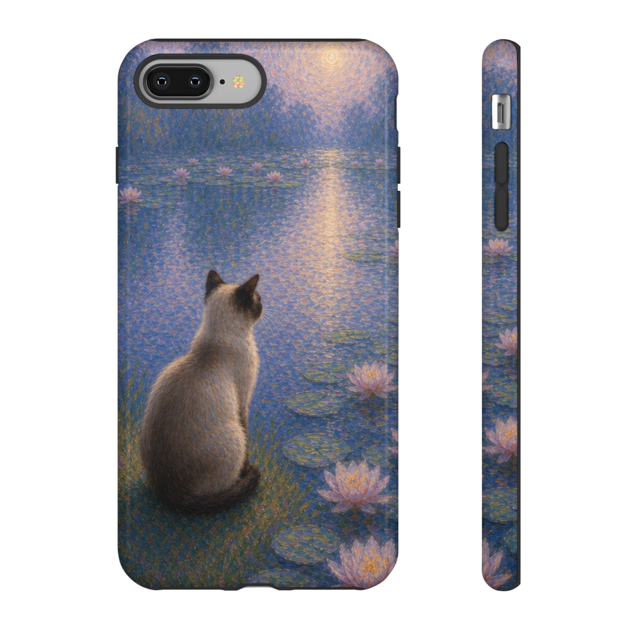 Cat Moonlight Phone Case — Serene Siamese by Lily Pond