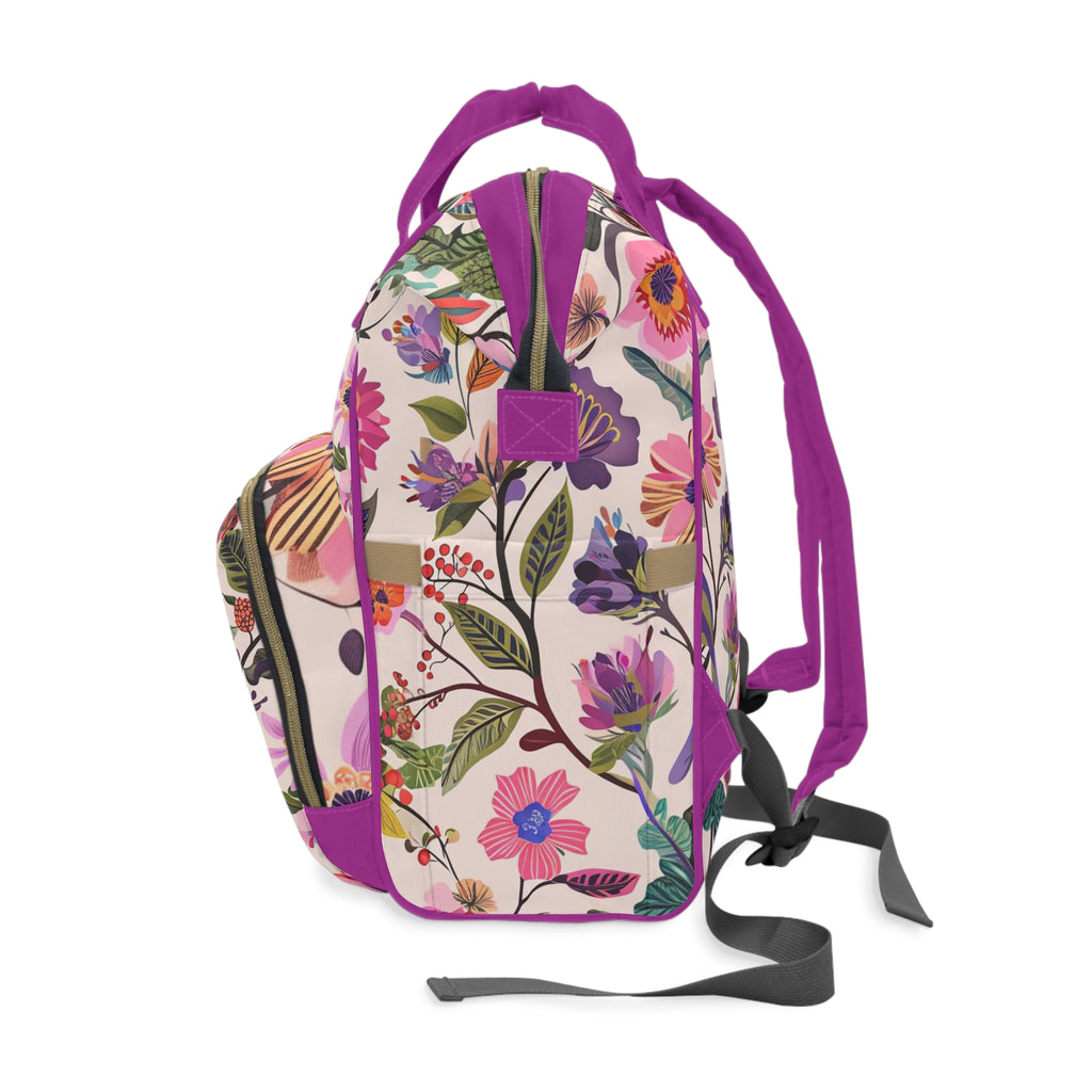 Floral Multifunctional Diaper Backpack