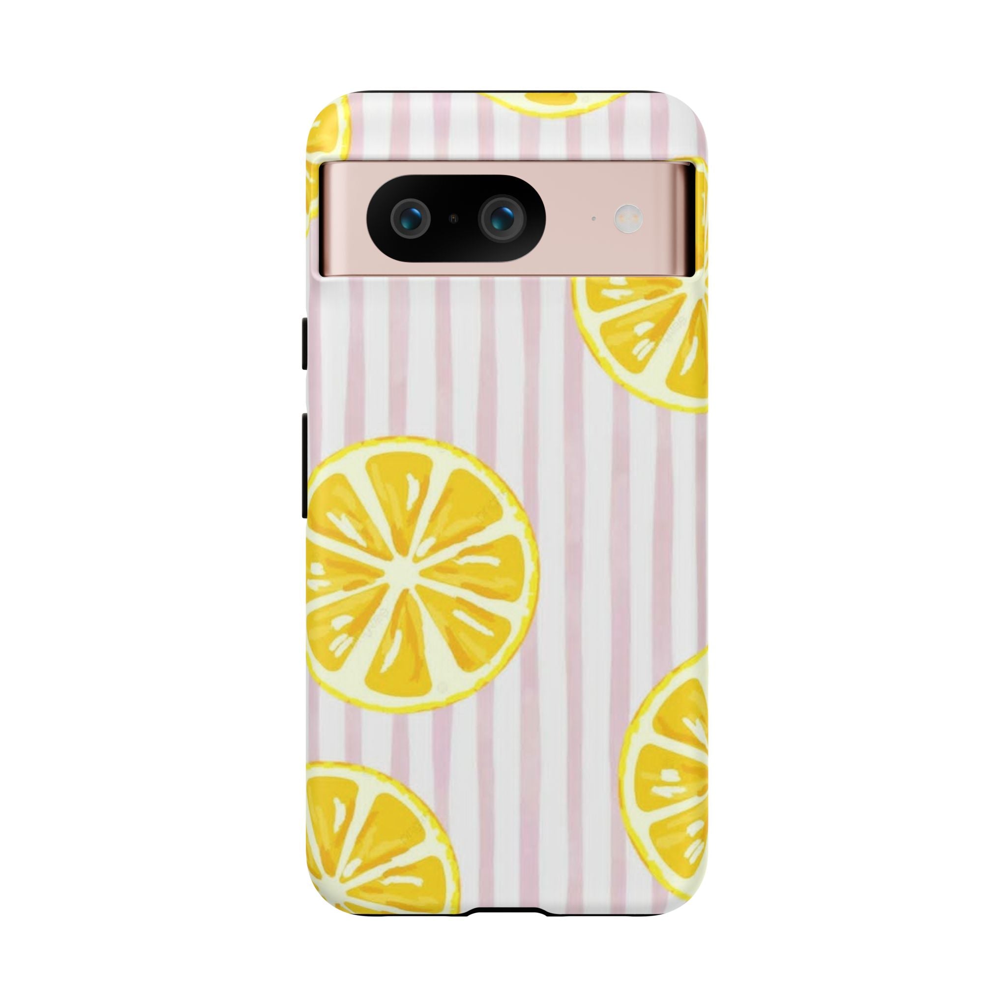 Lemon Slices Tough Case — Cute Pink Stripe Phone Cover