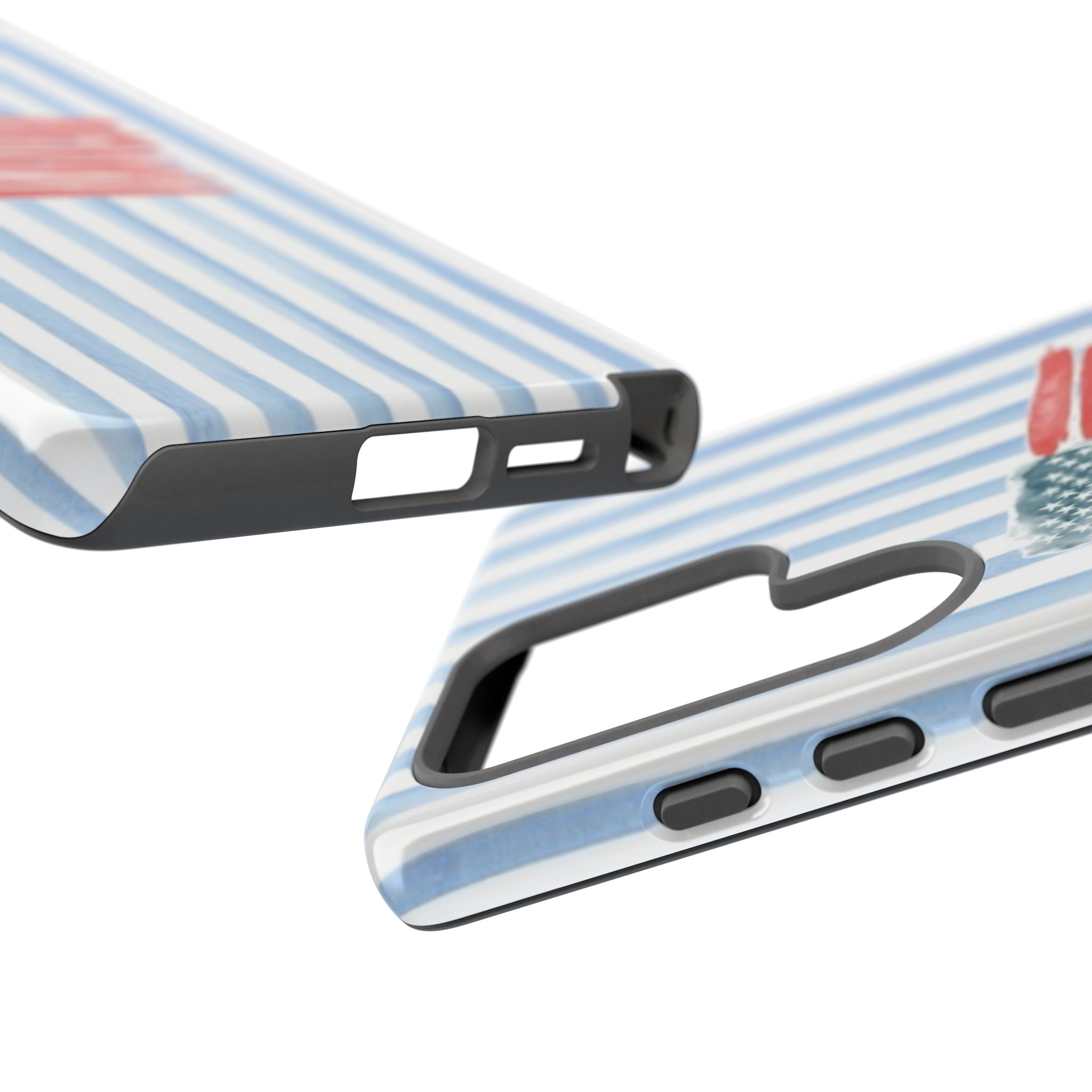 American Flag Watercolor Phone Case - Blue Stripe Tough Case