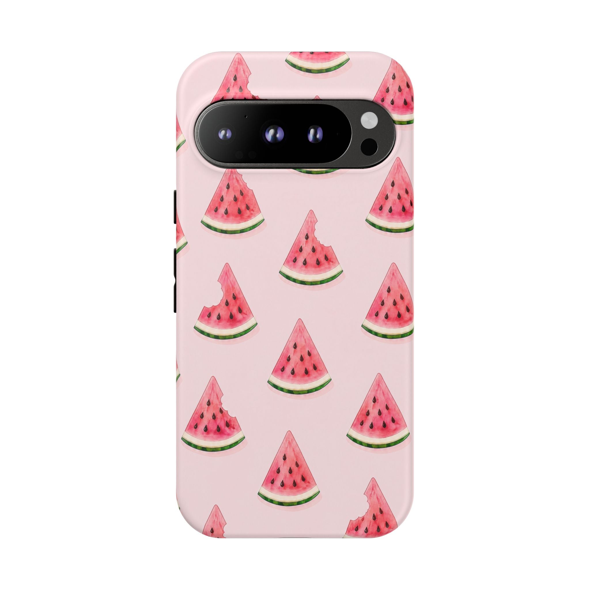 Watermelon Pattern Tough Phone Case — Pink Fruit Slice Protective Case