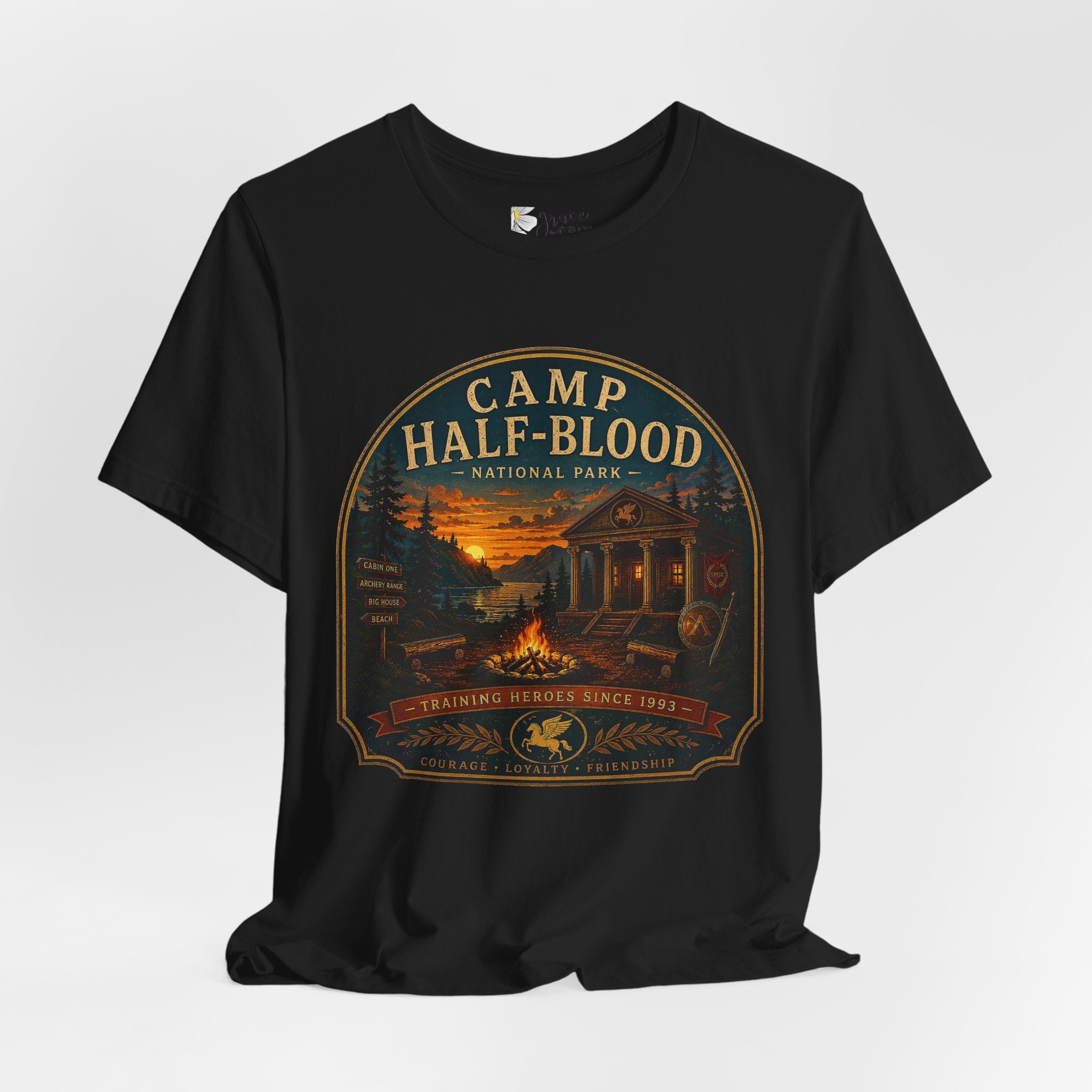 Camp Half-Blood Graphic Tee — Vintage National Park Percy Jackson Shirt