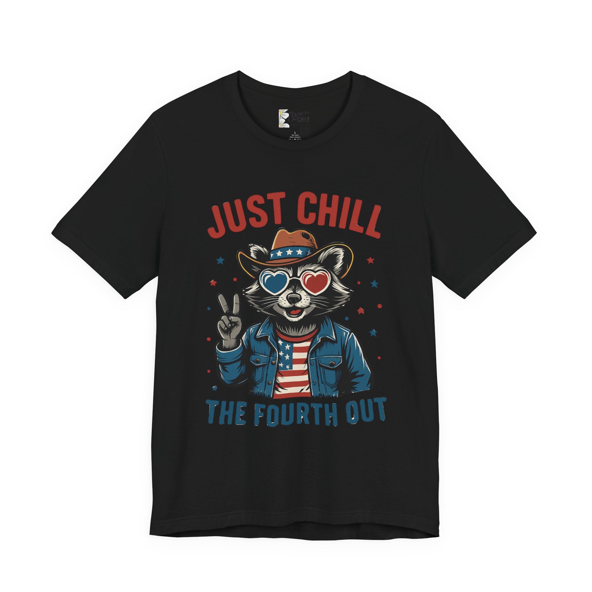 Just Chill The Fourth Out Tee — Patriotic Raccoon 4th of July T-Shirt