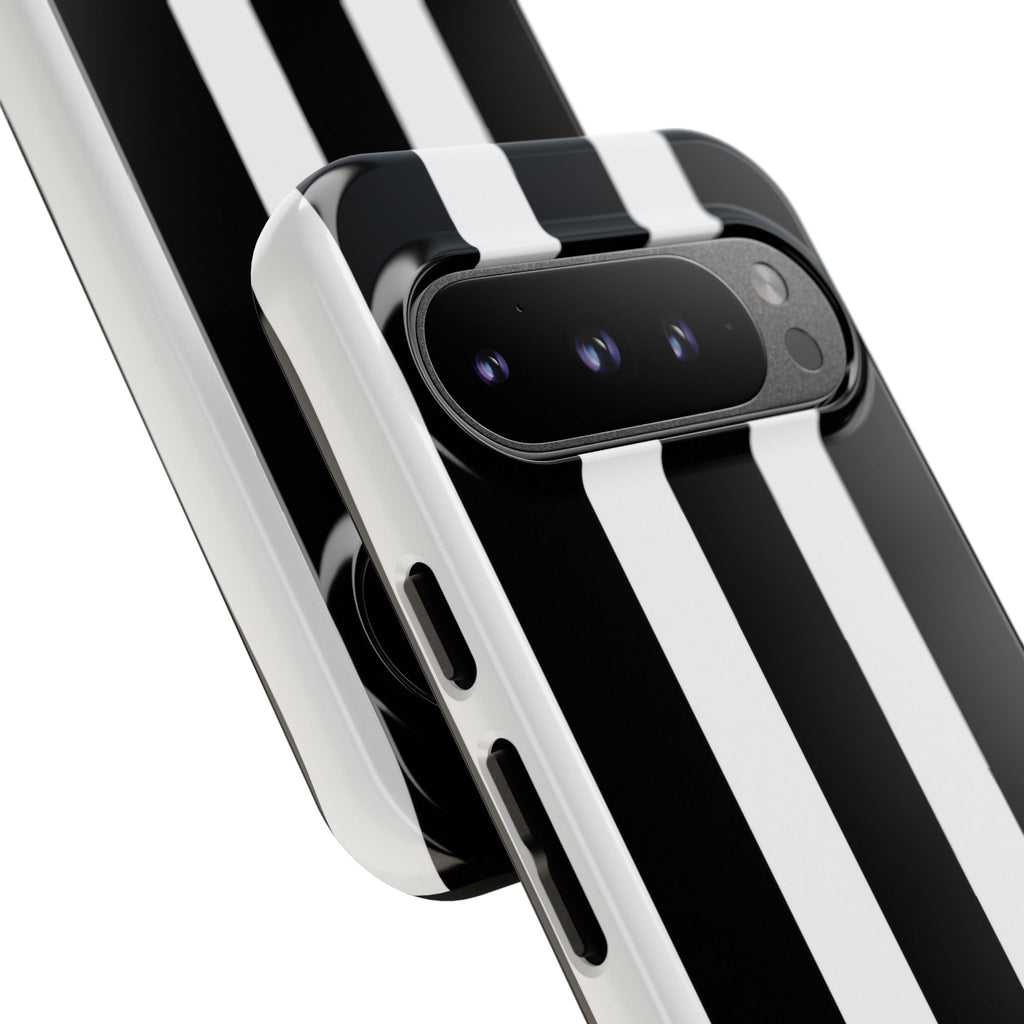 Black & White Vertical Stripe Phone Case — Tough Protective iPhone Cover