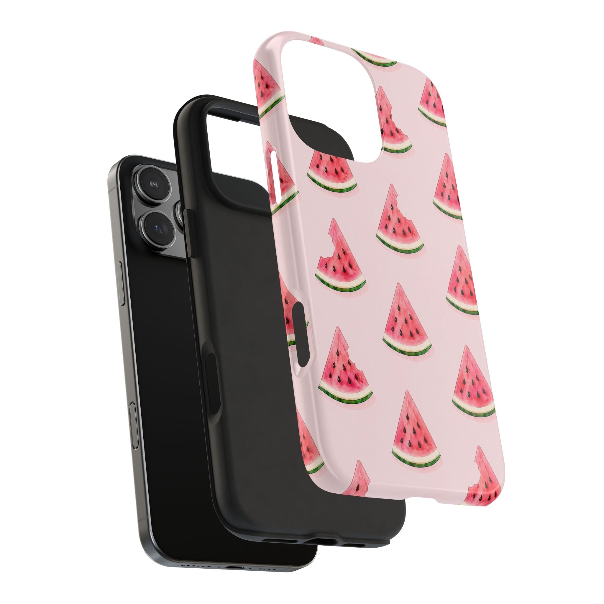 Watermelon Slice Tough Phone Case — Pink Fruit Pattern, Summer Phone Cover