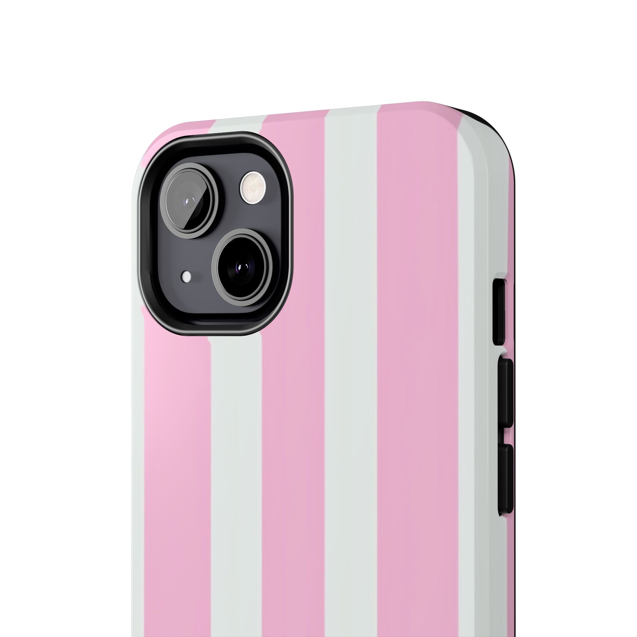 Pink & White Stripe Tough Phone Case — Protective Stripe iPhone Cover