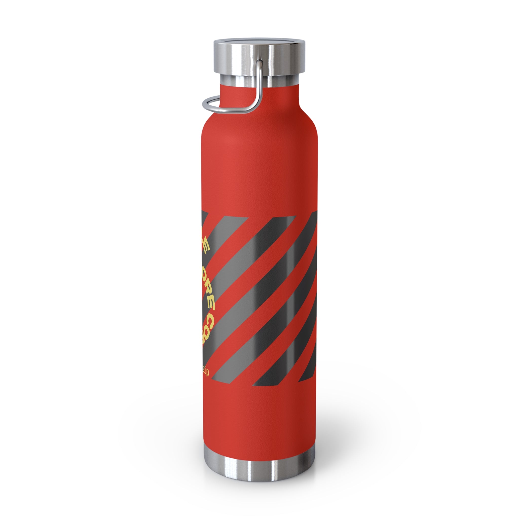 22oz Vacuum Water Bottle — Striped ‘Coffee, Hustle, More’ Insulated Stainless Flask