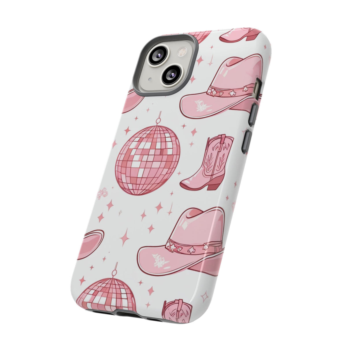 Pink Cowboy Boots & Disco Balls Tough Phone Case