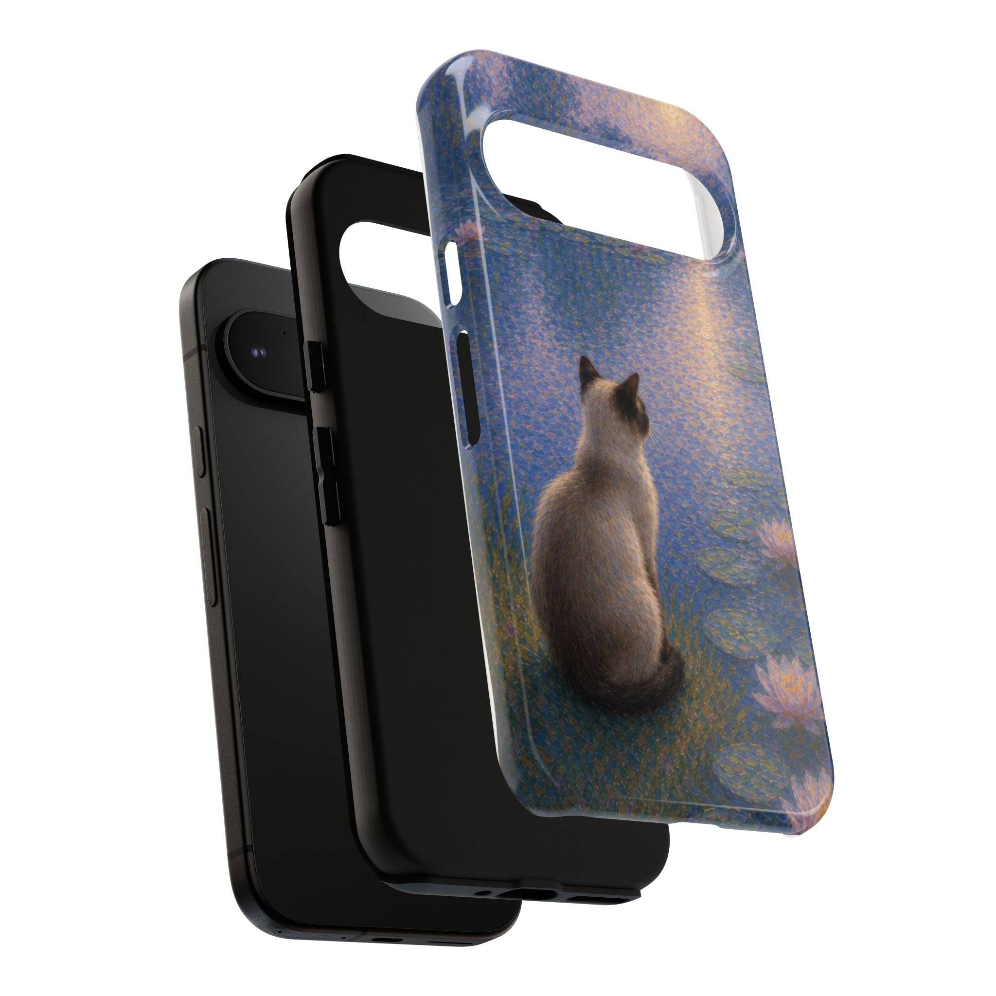 Cat Moonlight Phone Case — Serene Siamese by Lily Pond