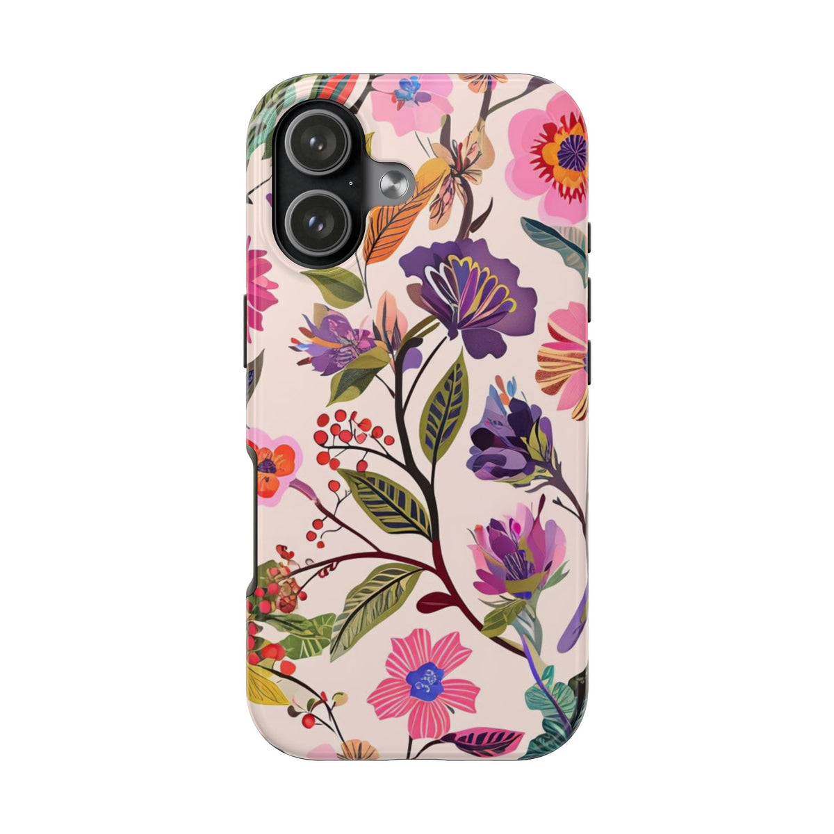 Floral Tough Phone Case – Colorful Botanical Flower Design