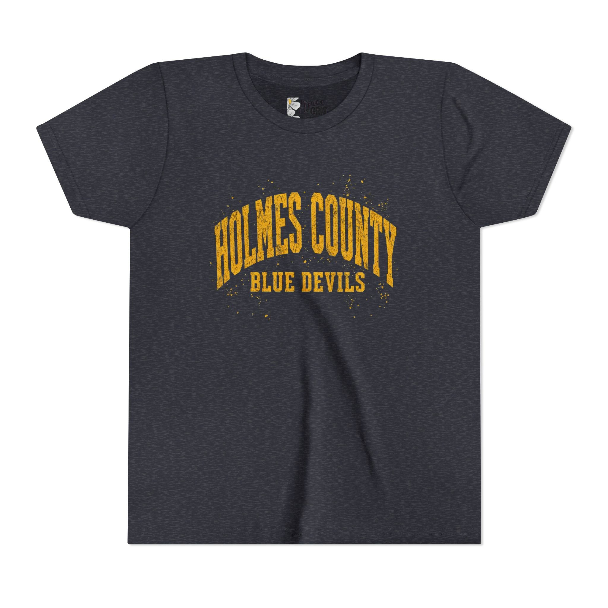 Holmes County Blue Devils Youth Tee — Vintage School Spirit Short Sleeve