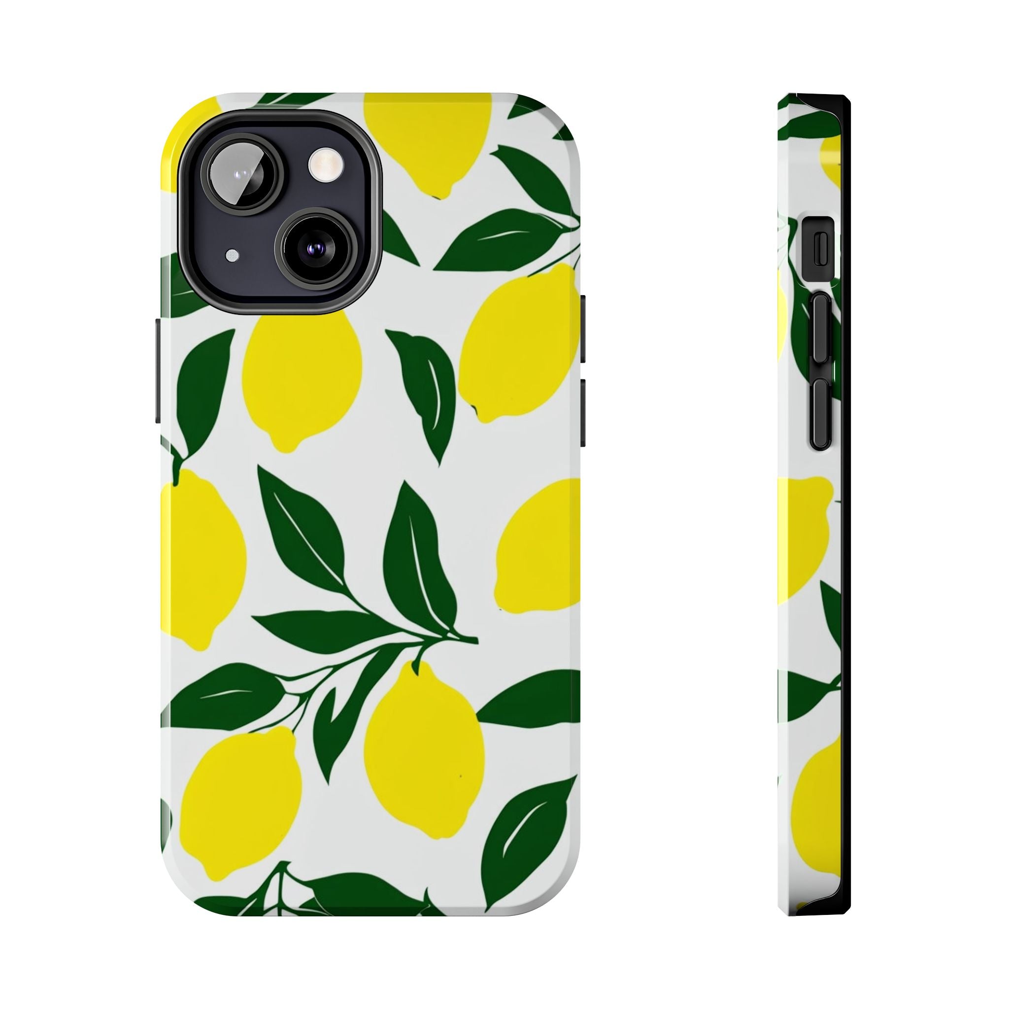 Lemon Pattern Tough Phone Case — Bright Citrus Protective Phone Cover