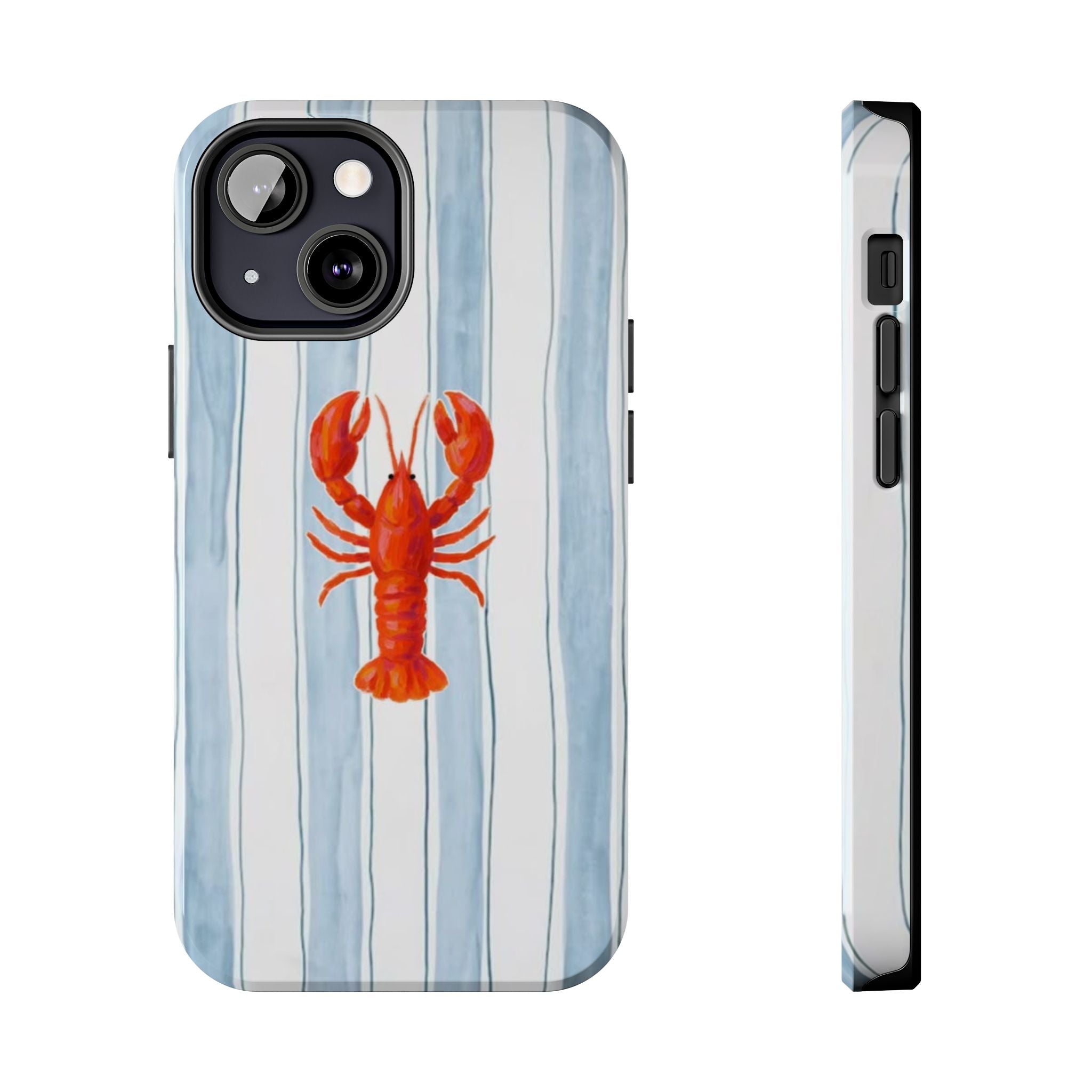 Lobster Stripe Tough Phone Case — Coastal Nautical Protective Cover
