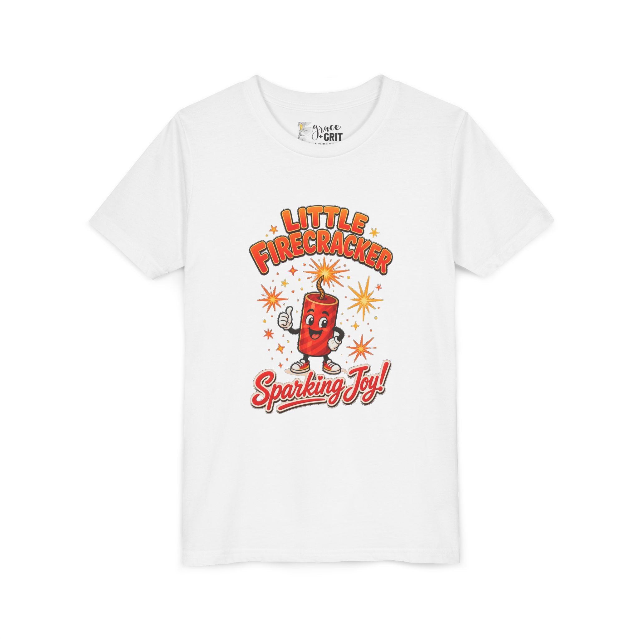 Little Firecracker Youth Tee – "Sparking Joy" Patriotic Kids Shirt