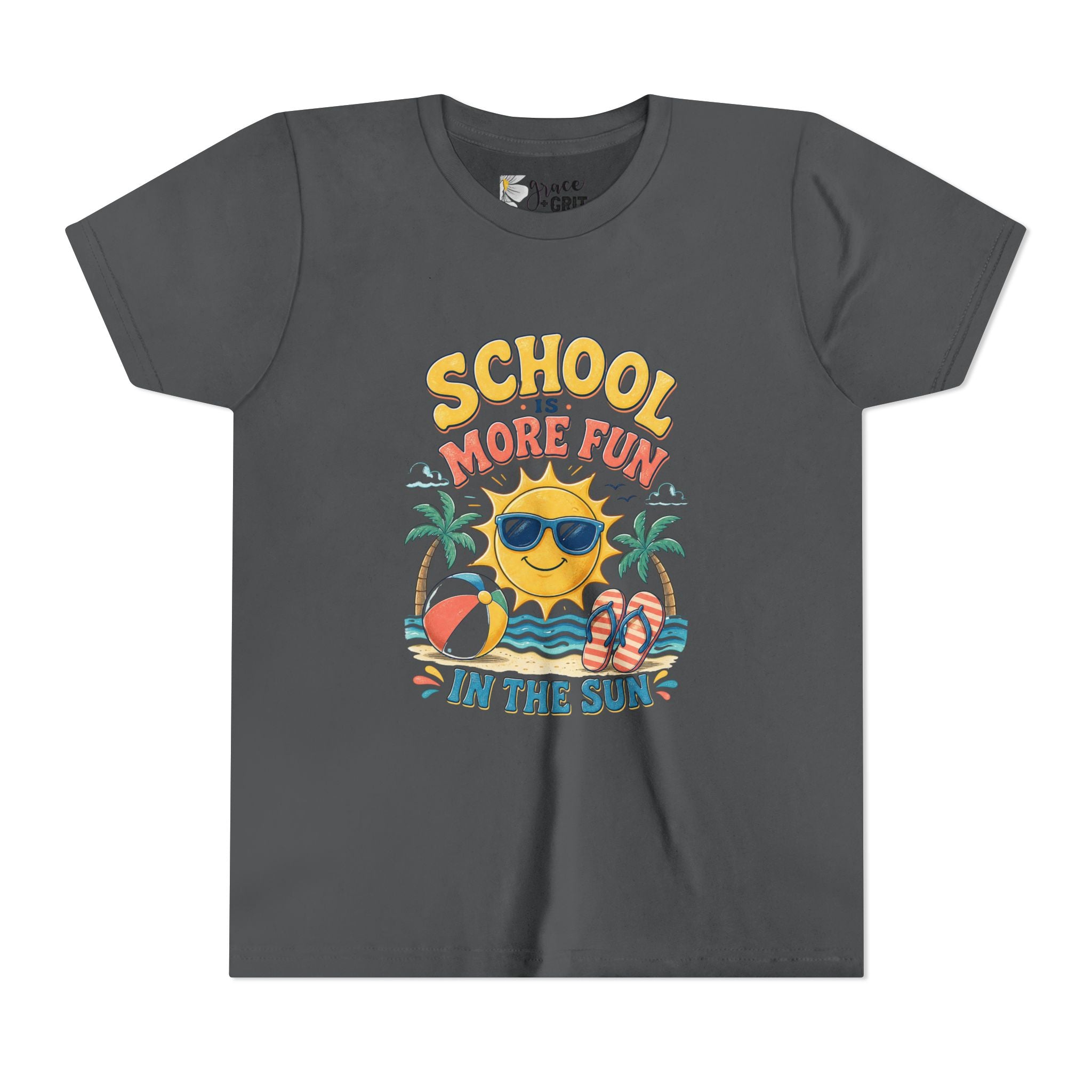 Youth Tee — "School Is More Fun in the Sun" Summer Vacation Shirt