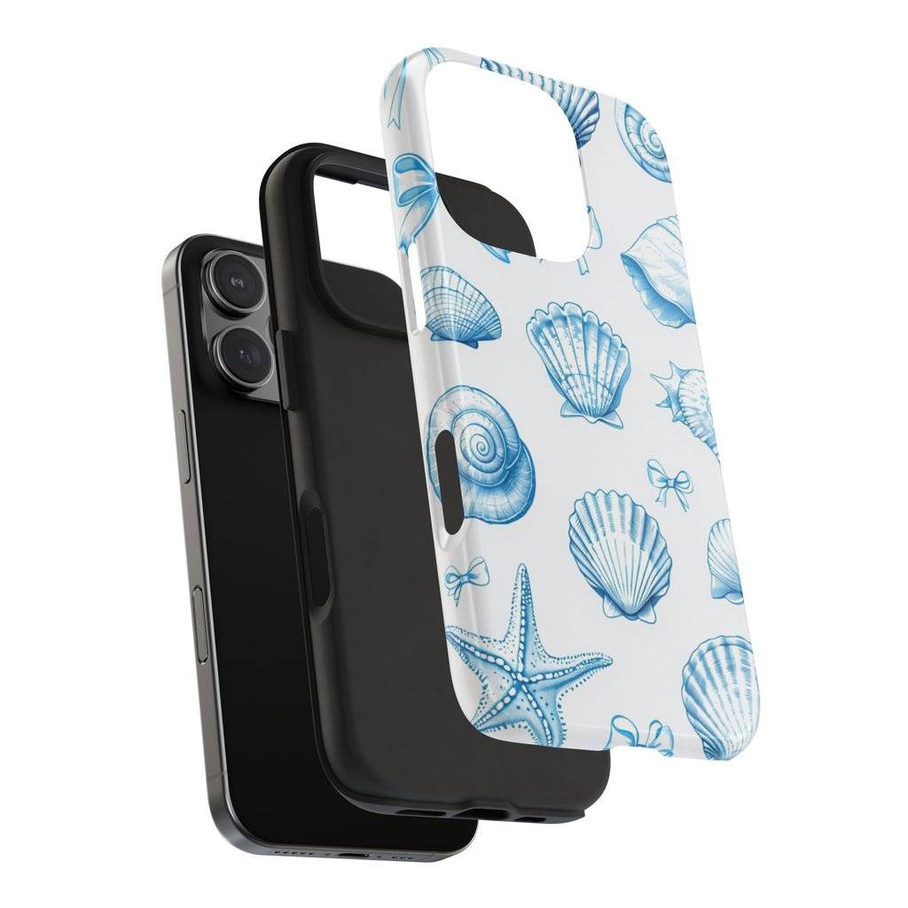 Seashell Blue Tough Phone Case – Coastal Shell Pattern Protective Cover