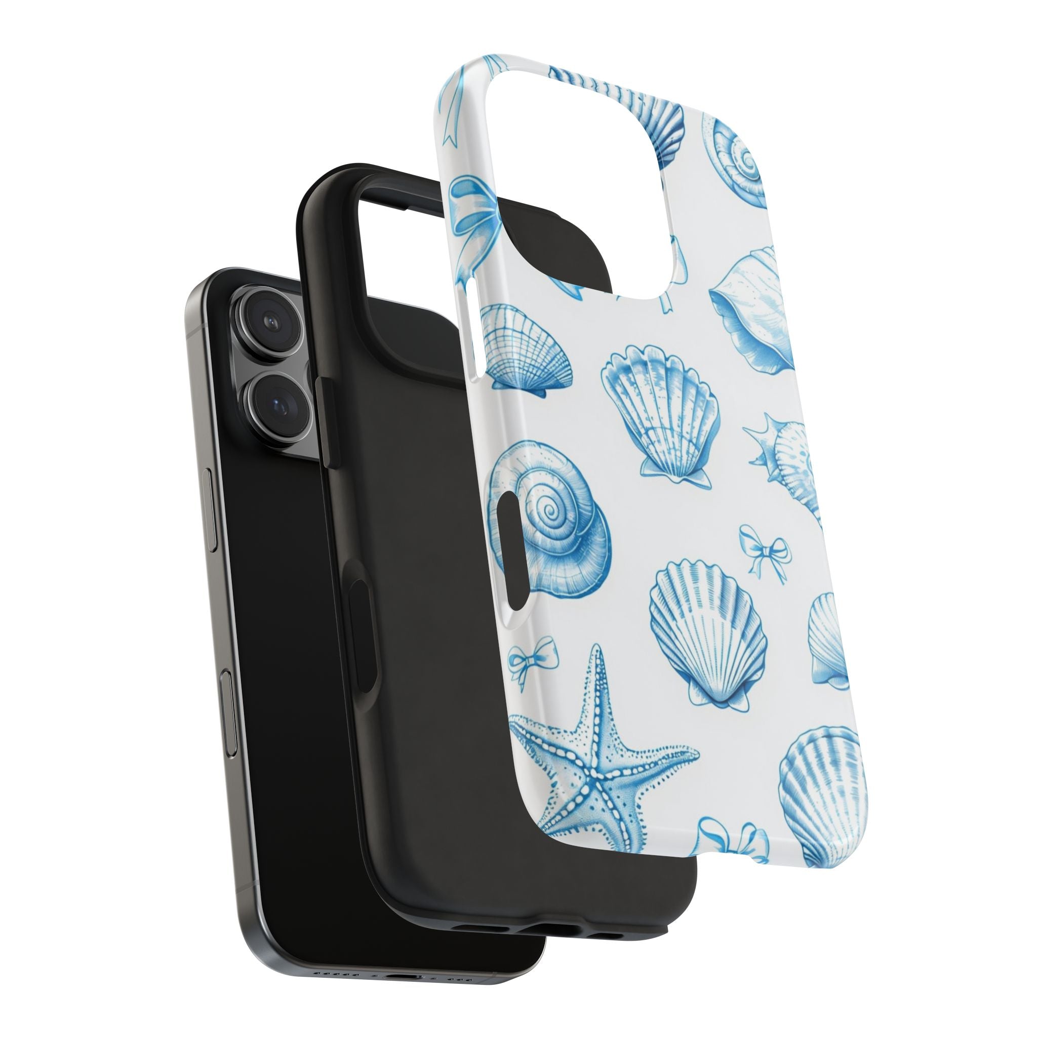 Seashell Blue Tough Phone Case – Coastal Shell Pattern Protective Cover