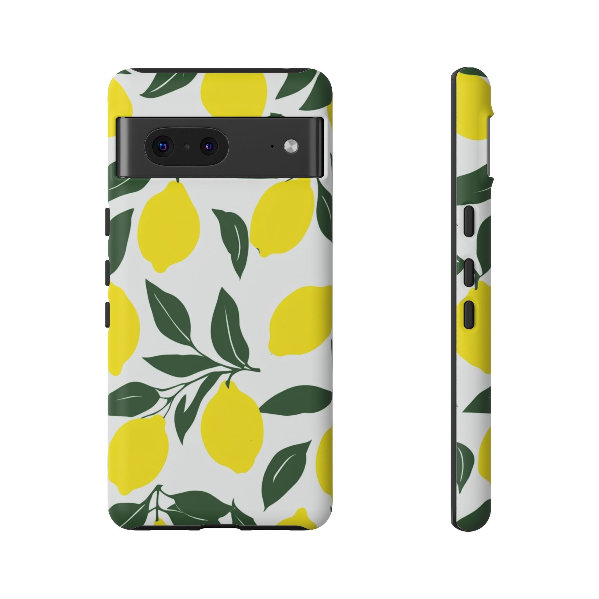 Lemon Pattern Tough Phone Case — Bright Citrus Protective Cover