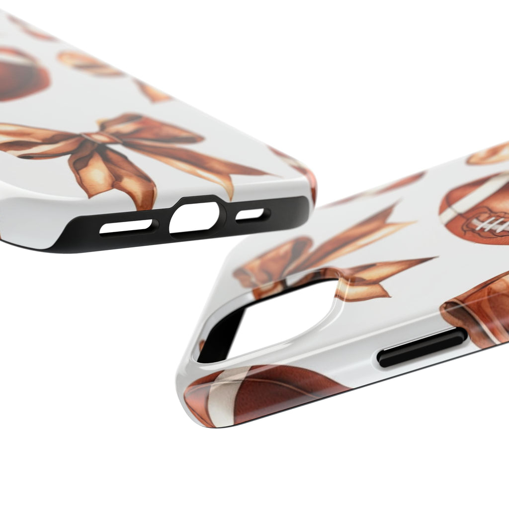 Tough Phone Case – Football & Bow Pattern