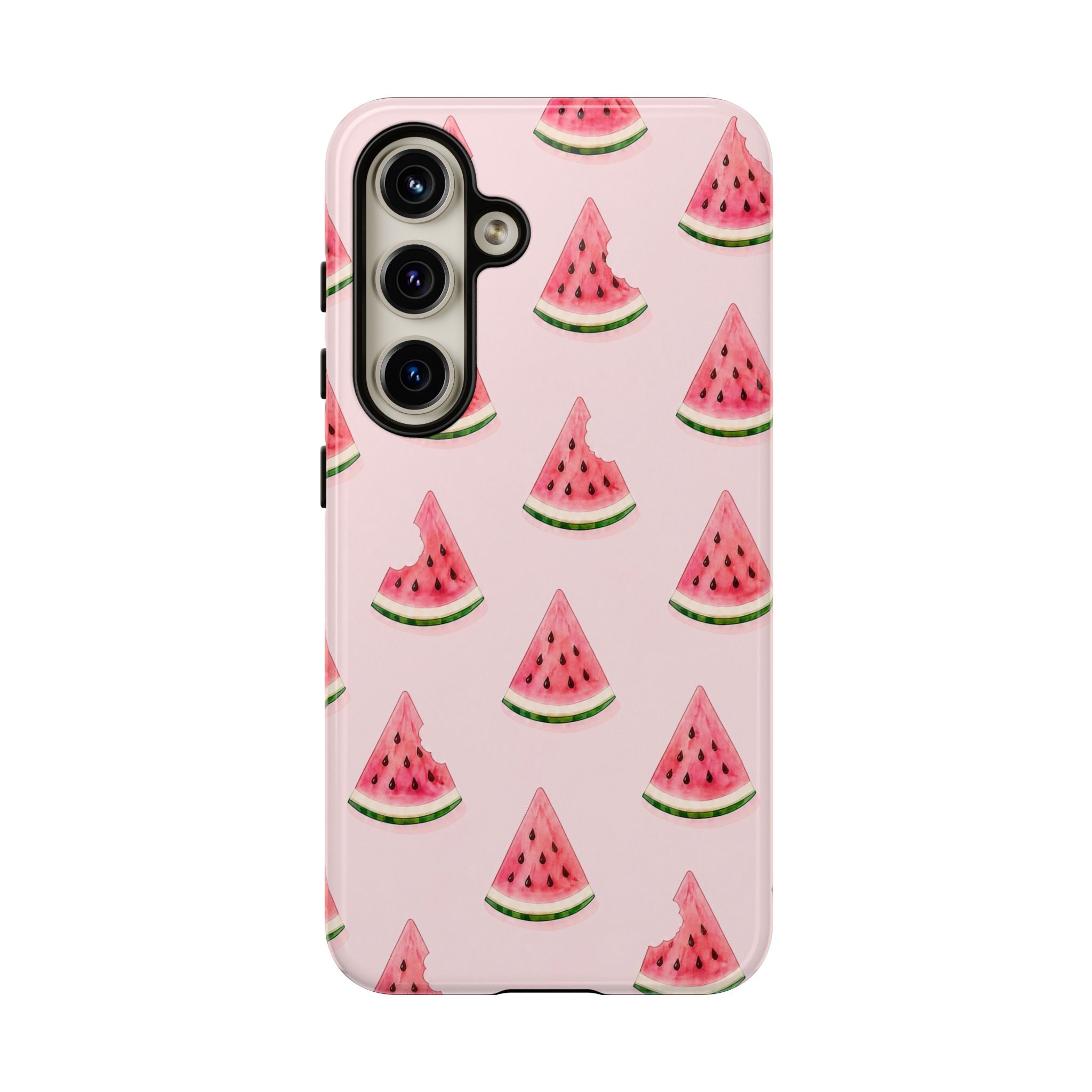Watermelon Pattern Tough Phone Case — Pink Fruit Slice Protective Case