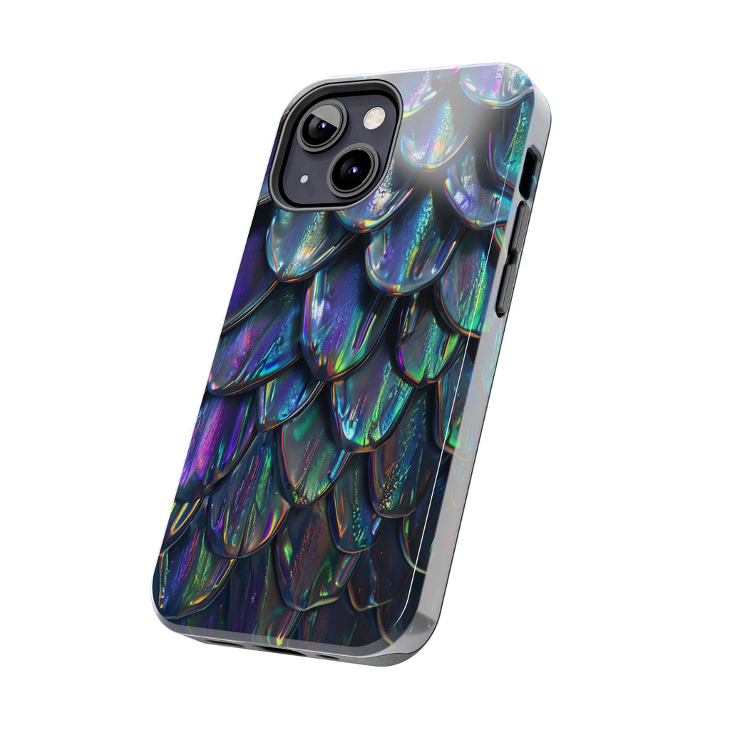 Holographic Mermaid Scale Tough Phone Case — Iridescent Protective Phone Cover