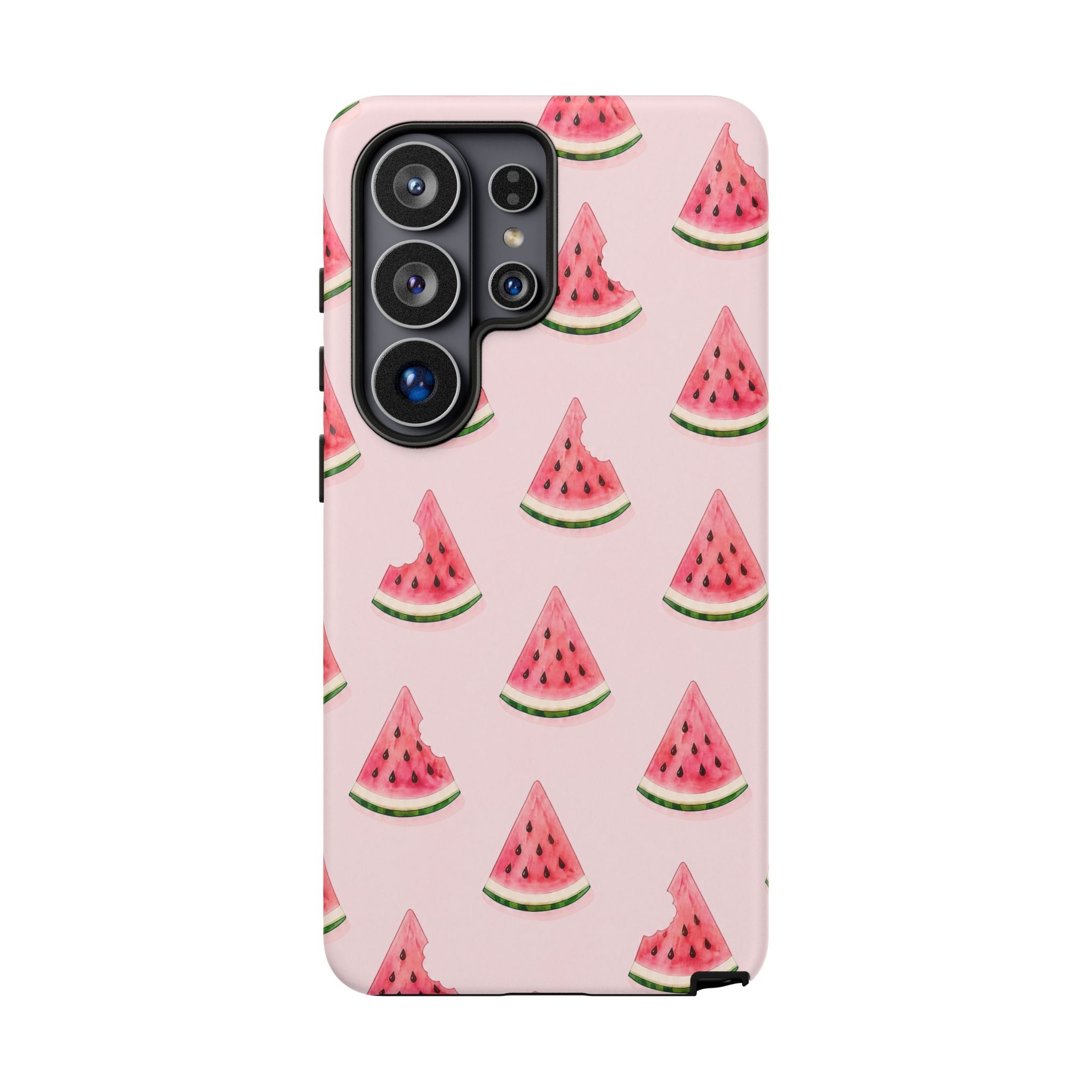 Watermelon Pattern Tough Phone Case — Pink Fruit Slice Protective Case