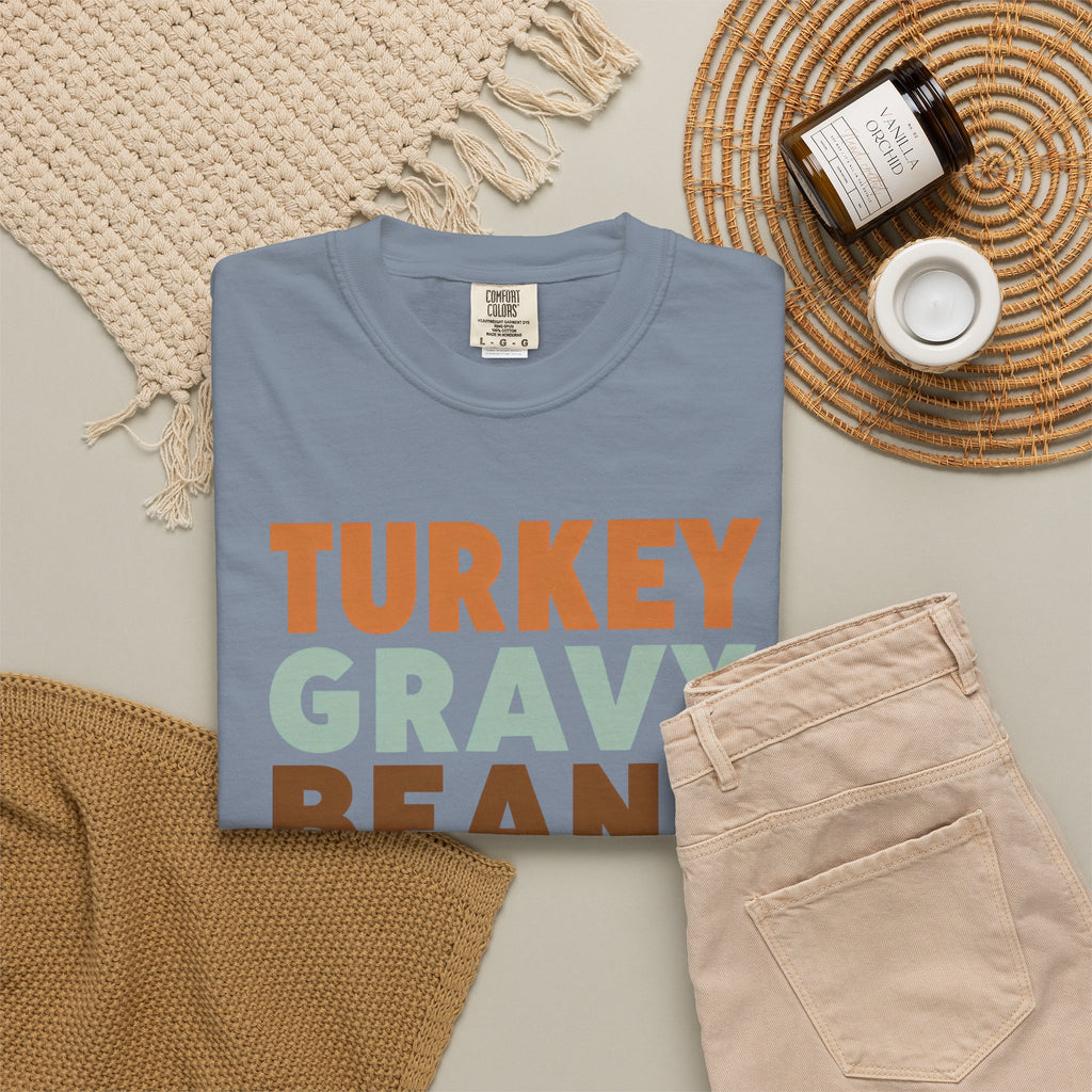 Turkey Gravy Beans and Rolls Casserole Thanksgiving T-Shirt