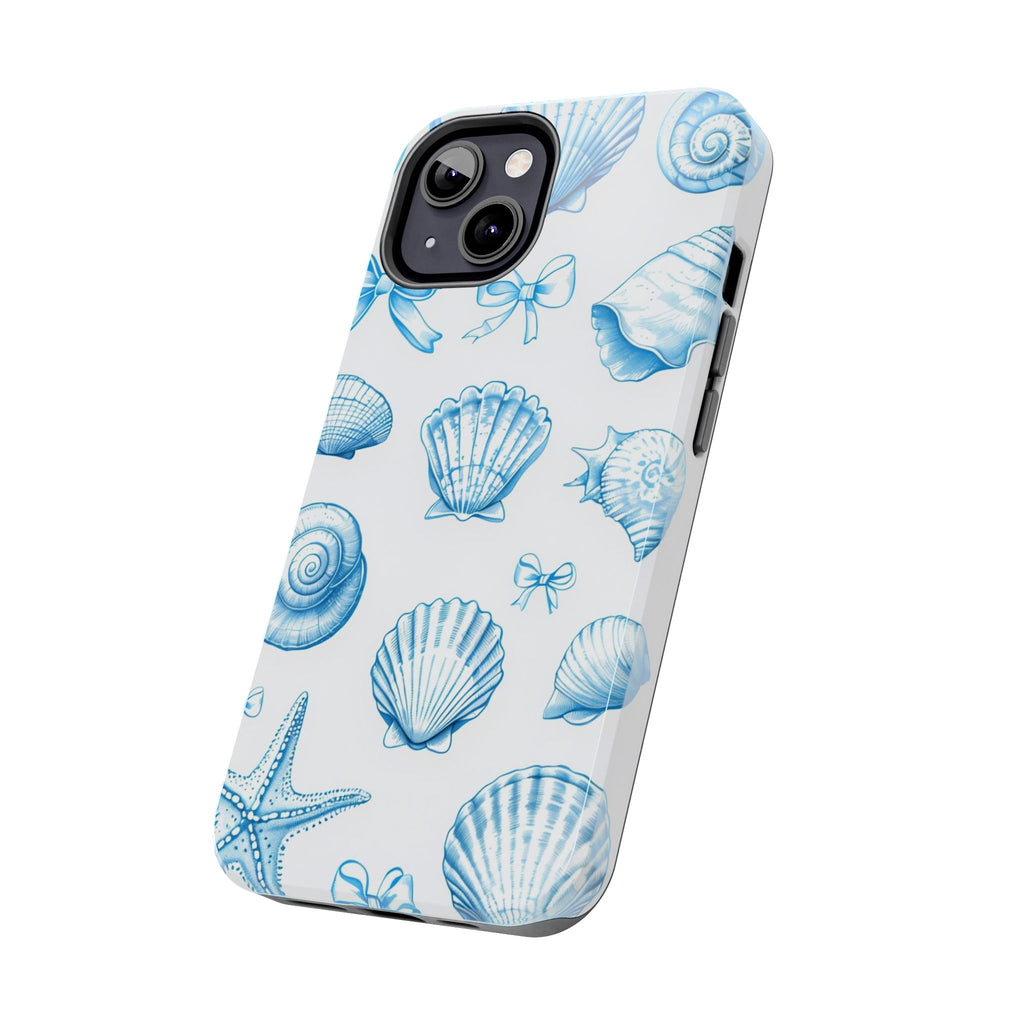 Seashell Blue Tough Phone Case – Coastal Shell Pattern Protective Cover