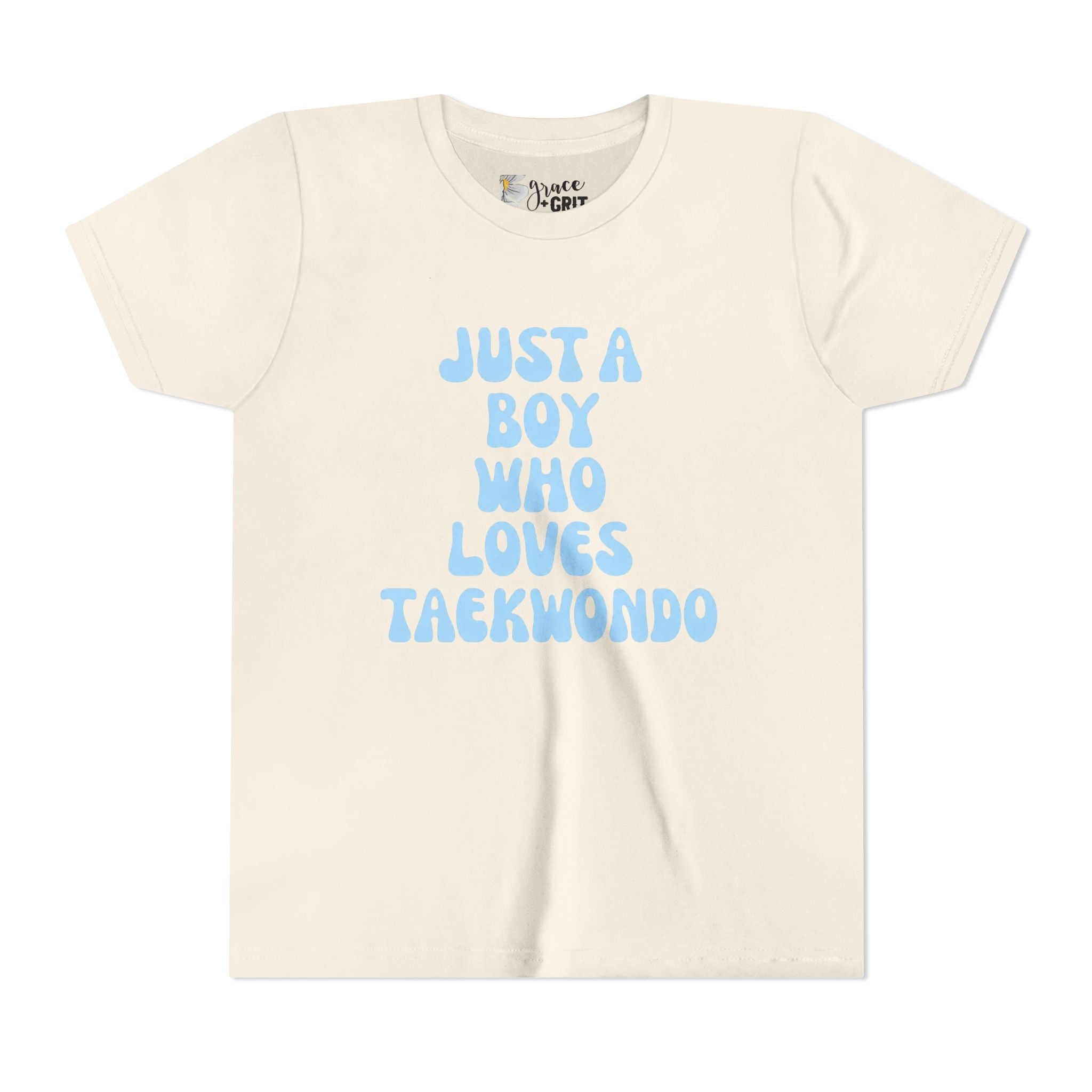 Youth Tee — "Just A Boy Who Loves Taekwondo" Martial Arts Shirt
