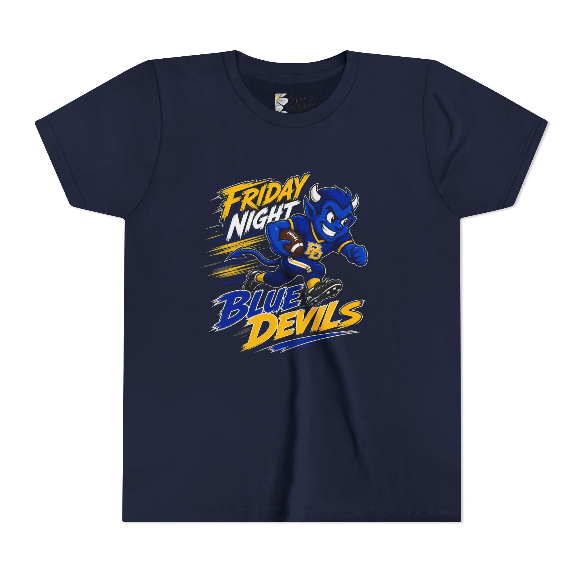 Friday Night Blue Devils Youth T‑Shirt – Football Mascot Tee